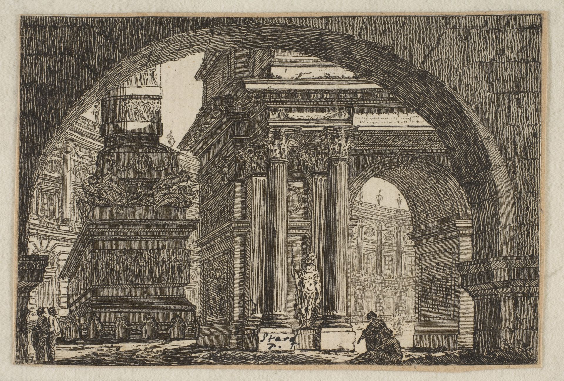 Figures in an Imaginary Architectural Interior by Pierre Moreau