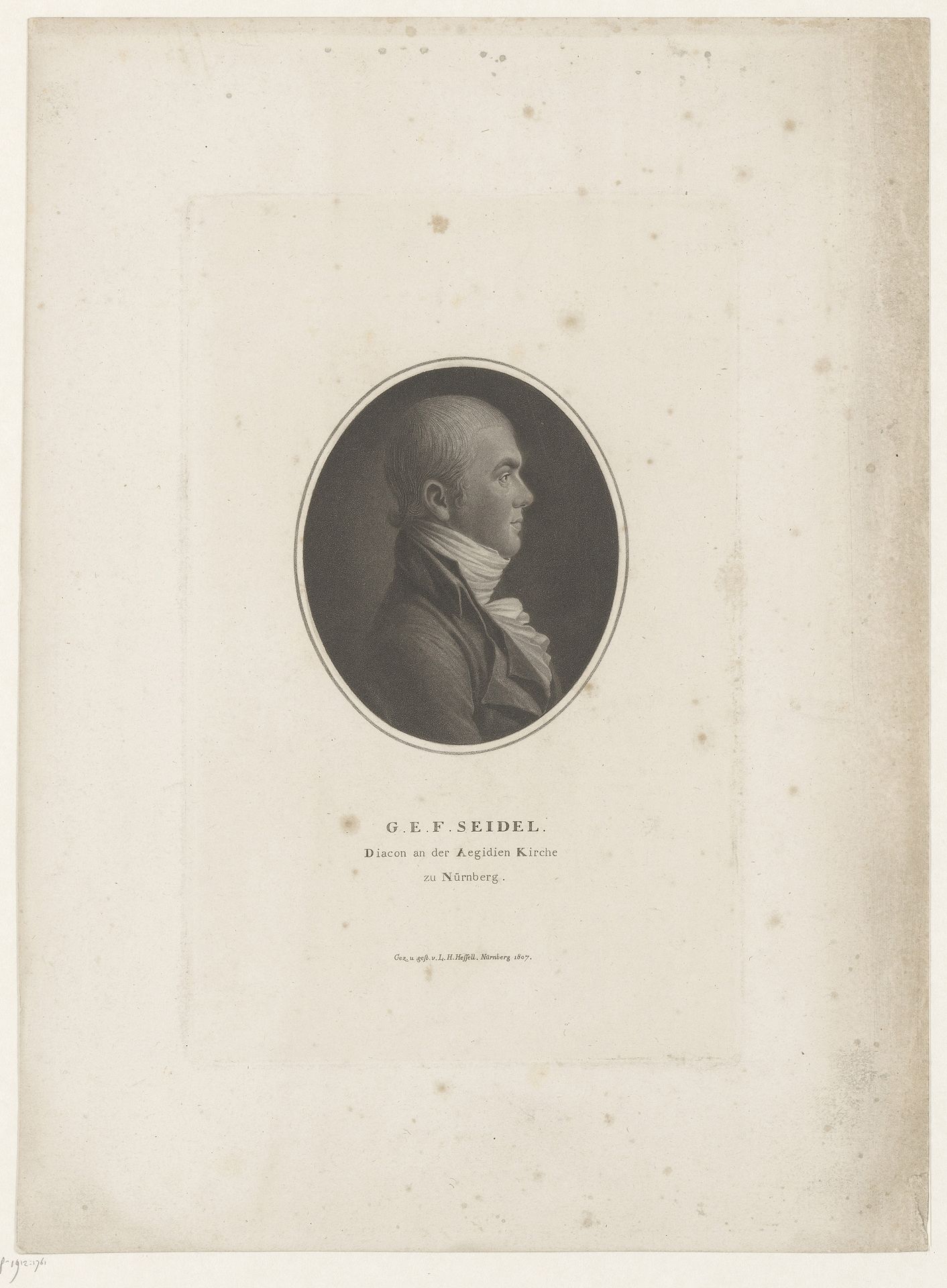 Portret van Gotthold Emanuel Friedrich Seidel by Leonhard Heinrich Hessell