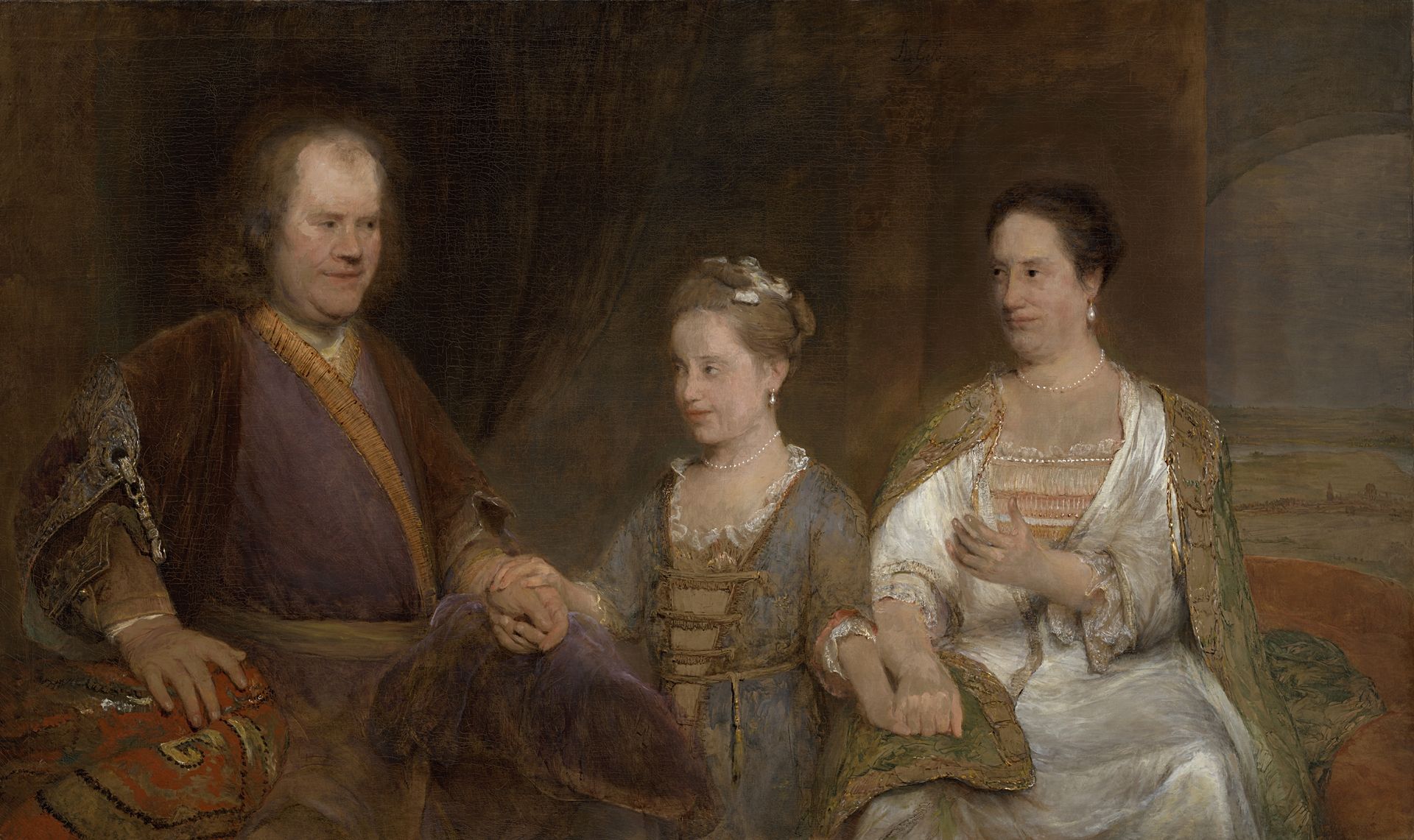 Hermanus Boerhaave (1668-1738), Professor of Medicine at the University of Leiden, with his Wife Maria Drolenvaux (1686-1746) and their Daughter Johanna Maria (1712-91) by Aert de Gelder