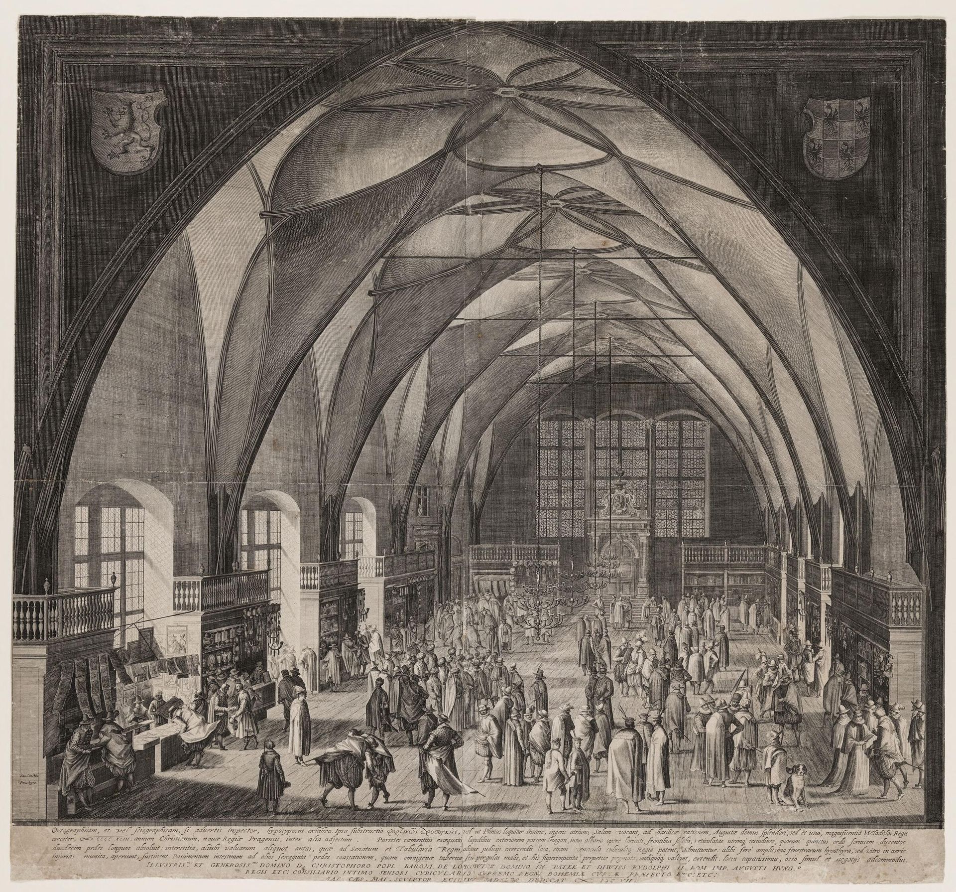 The Great Hall of the Castle at Prague, with the Annual Fair, 1607 by Aegidius Sadeler II
