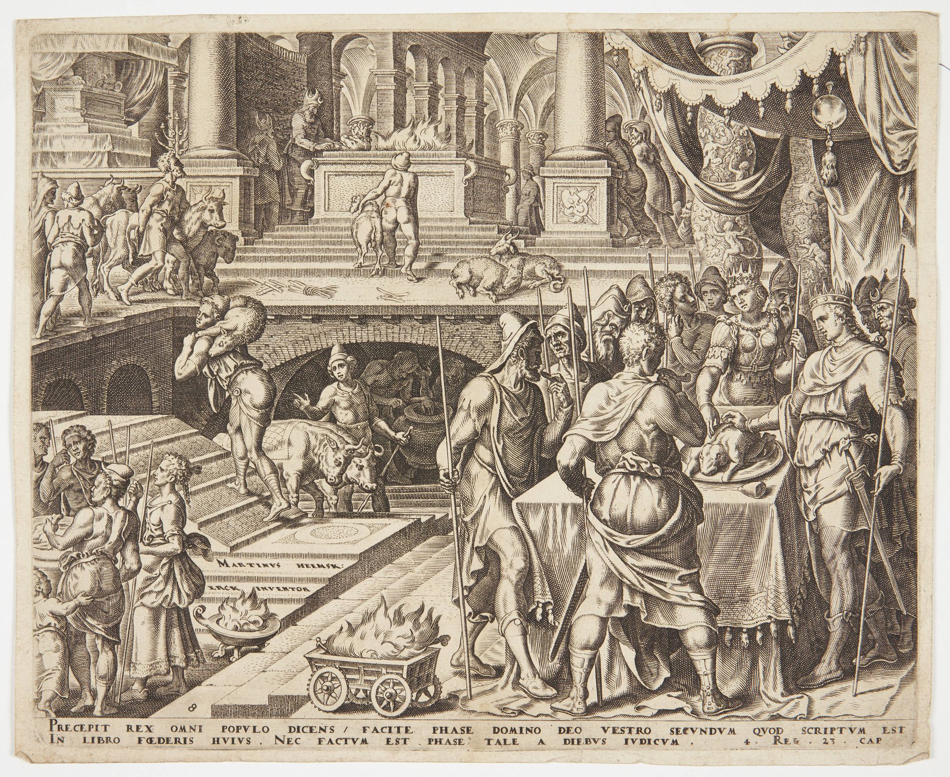 Josiah celebrating passover by Philips Galle