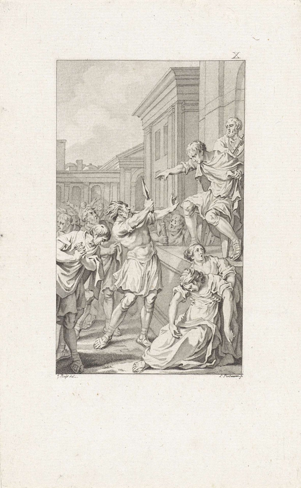 Virginius doodt zijn dochter Virginia by Ludwig Gottlieb Portman