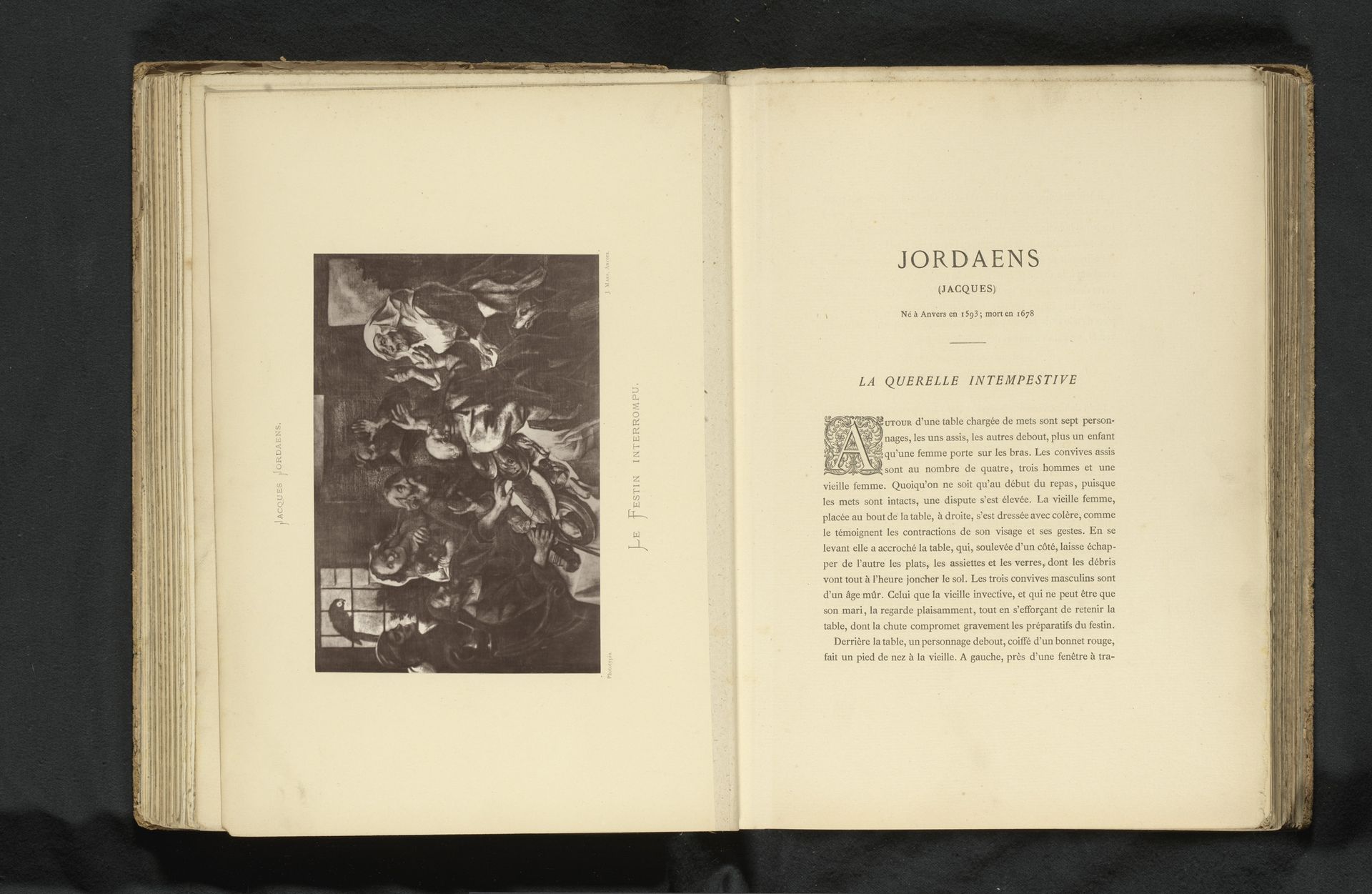 Reproductie van een schilderij van een onderbroken feest door Jacques Jordaens by Joseph Maes