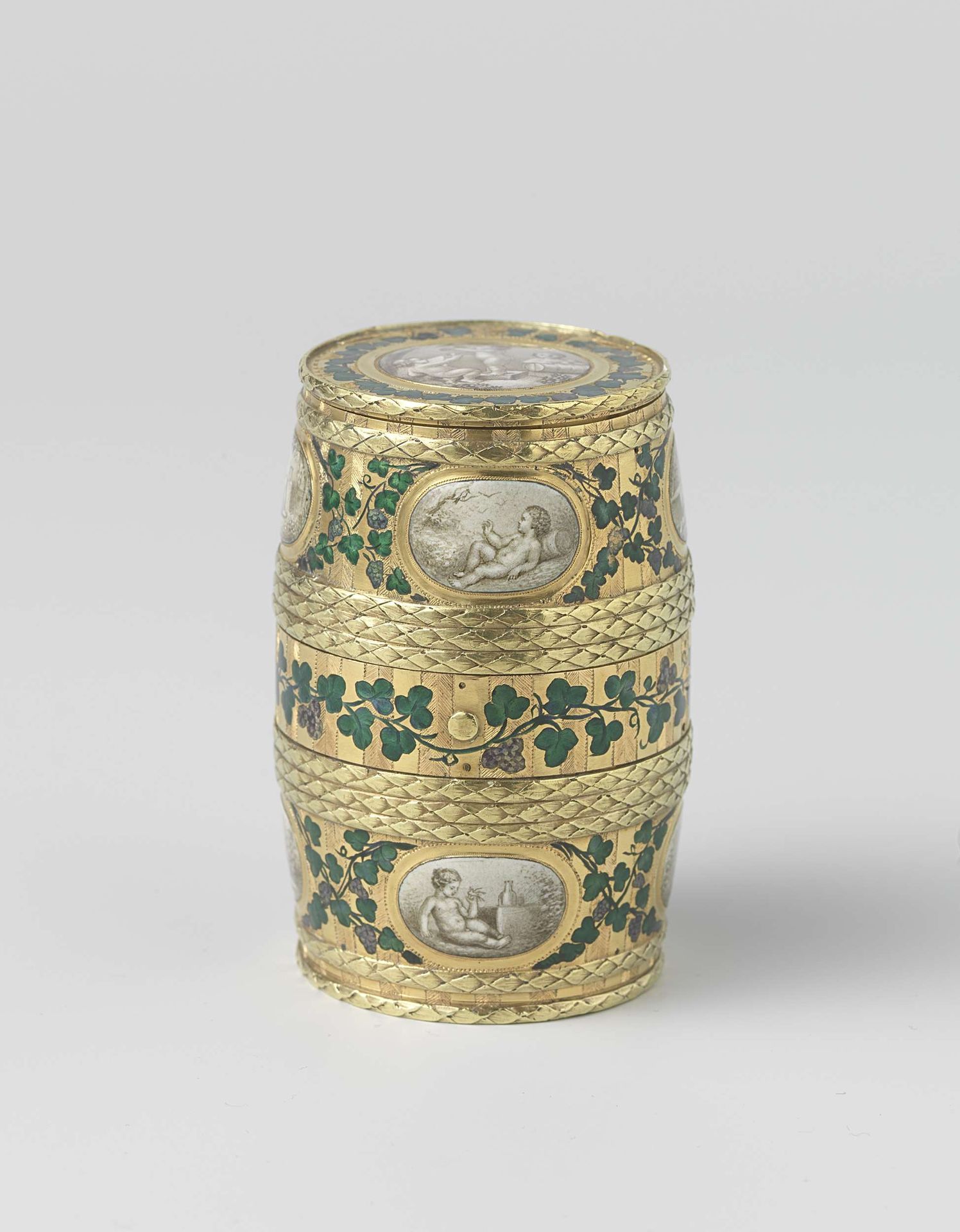 Snuifdoos van goud, in de vorm van een ton by Jean-Joseph Barrière
