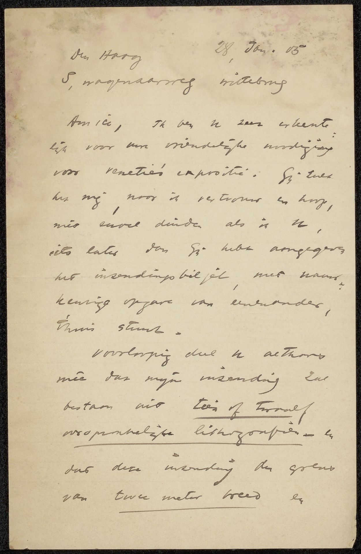 Brief aan Philip Zilcken by Hendrik Johannes Haverman