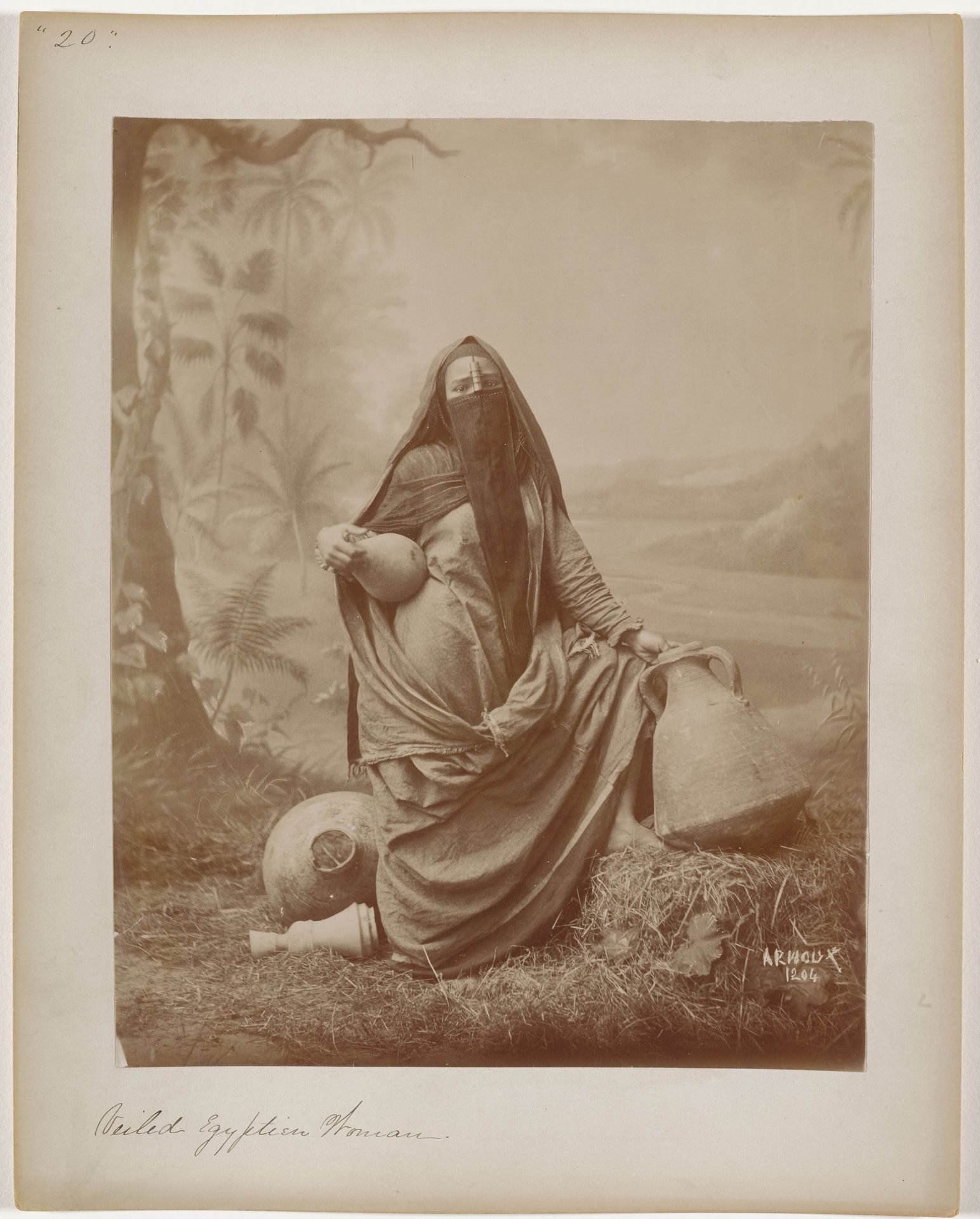 Untitled [veiled Egyptian woman] by Hippolyte Arnoux