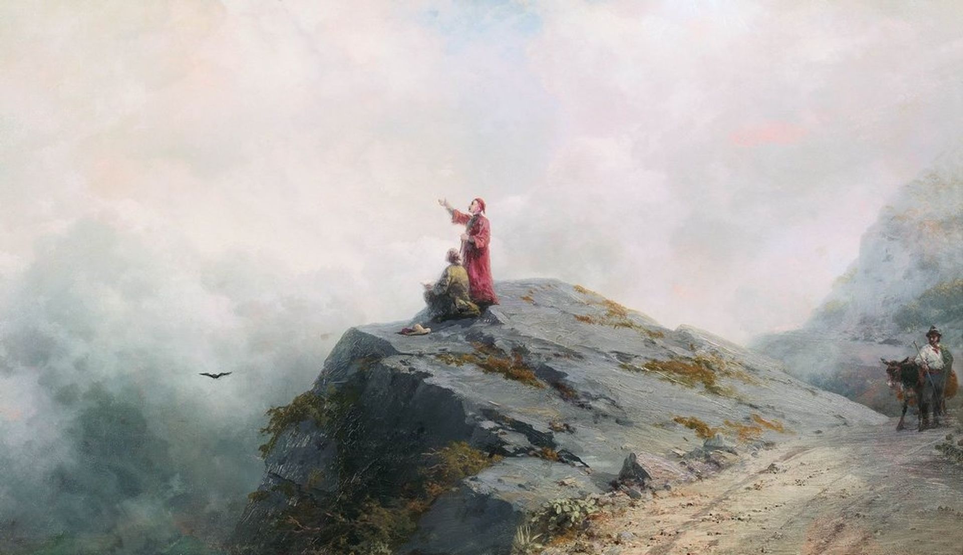 Dante shows the artist in the unusual clouds by Ivan Konstantinovich Aivazovsky