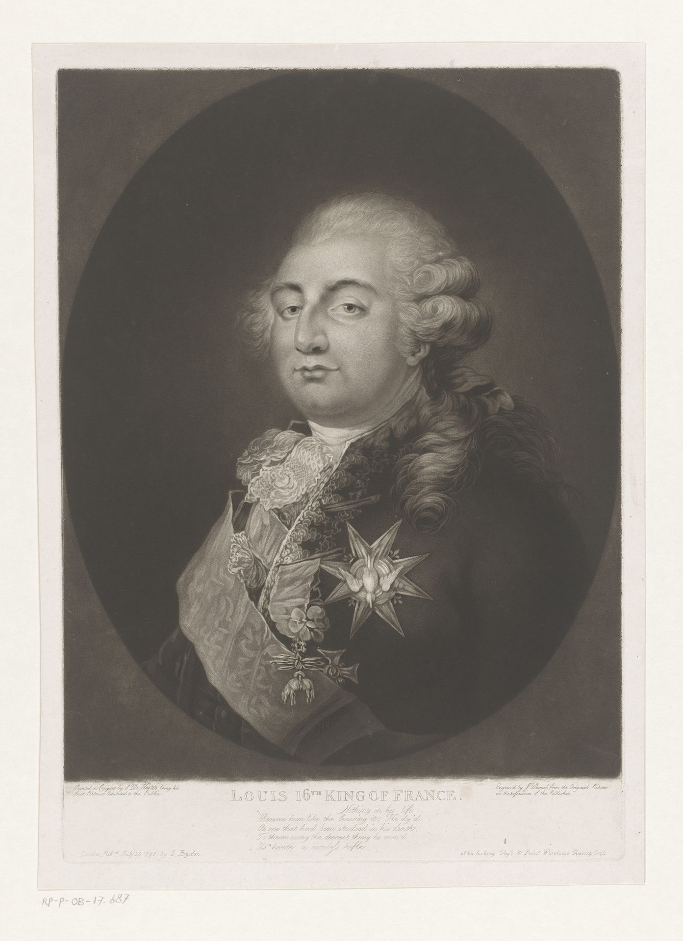 Portret van Lodewijk XVI, koning van Frankrijk by James Daniell