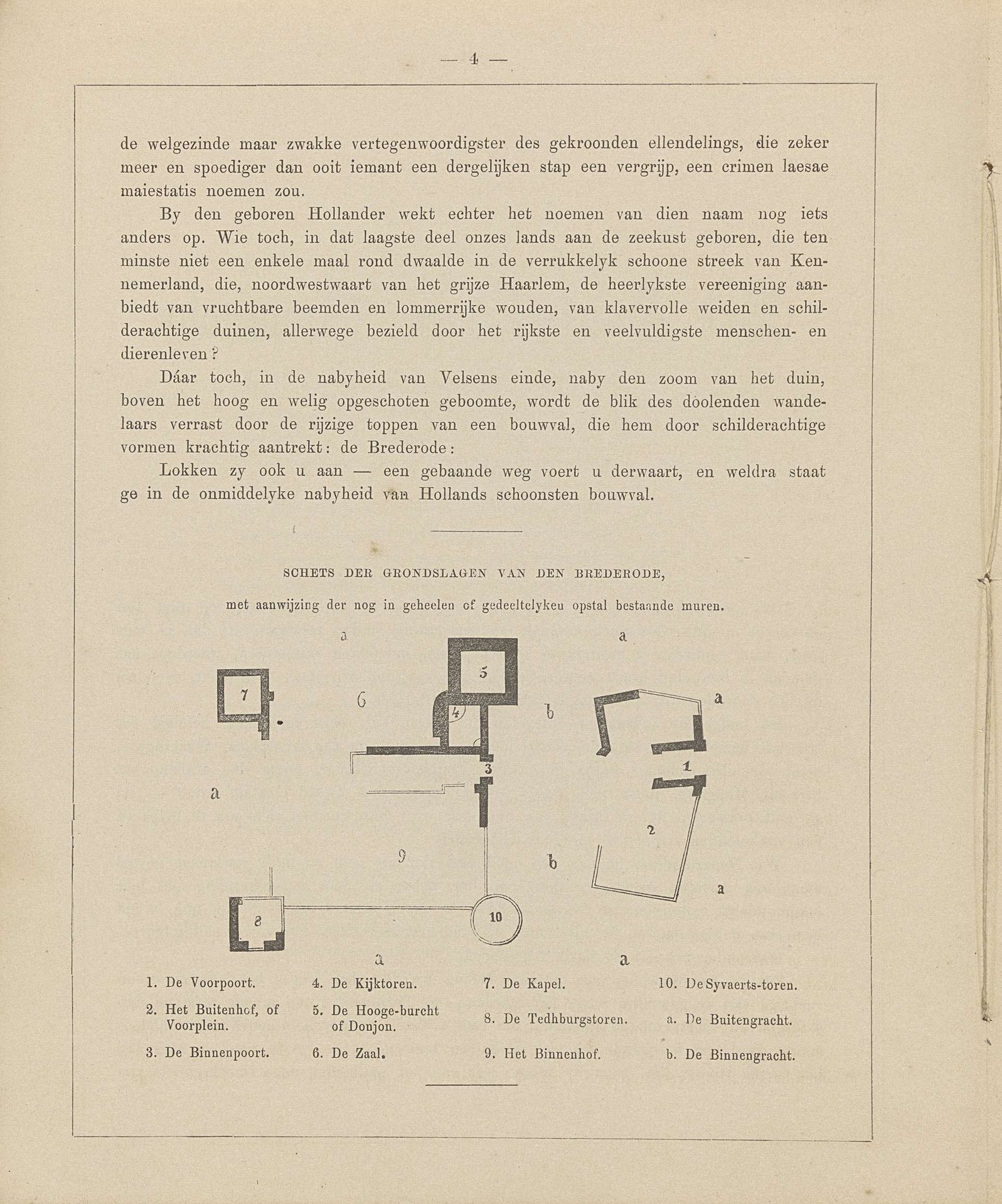 Plattegrond van de ruïne van Kasteel Brederode by Isaac Weissenbruch