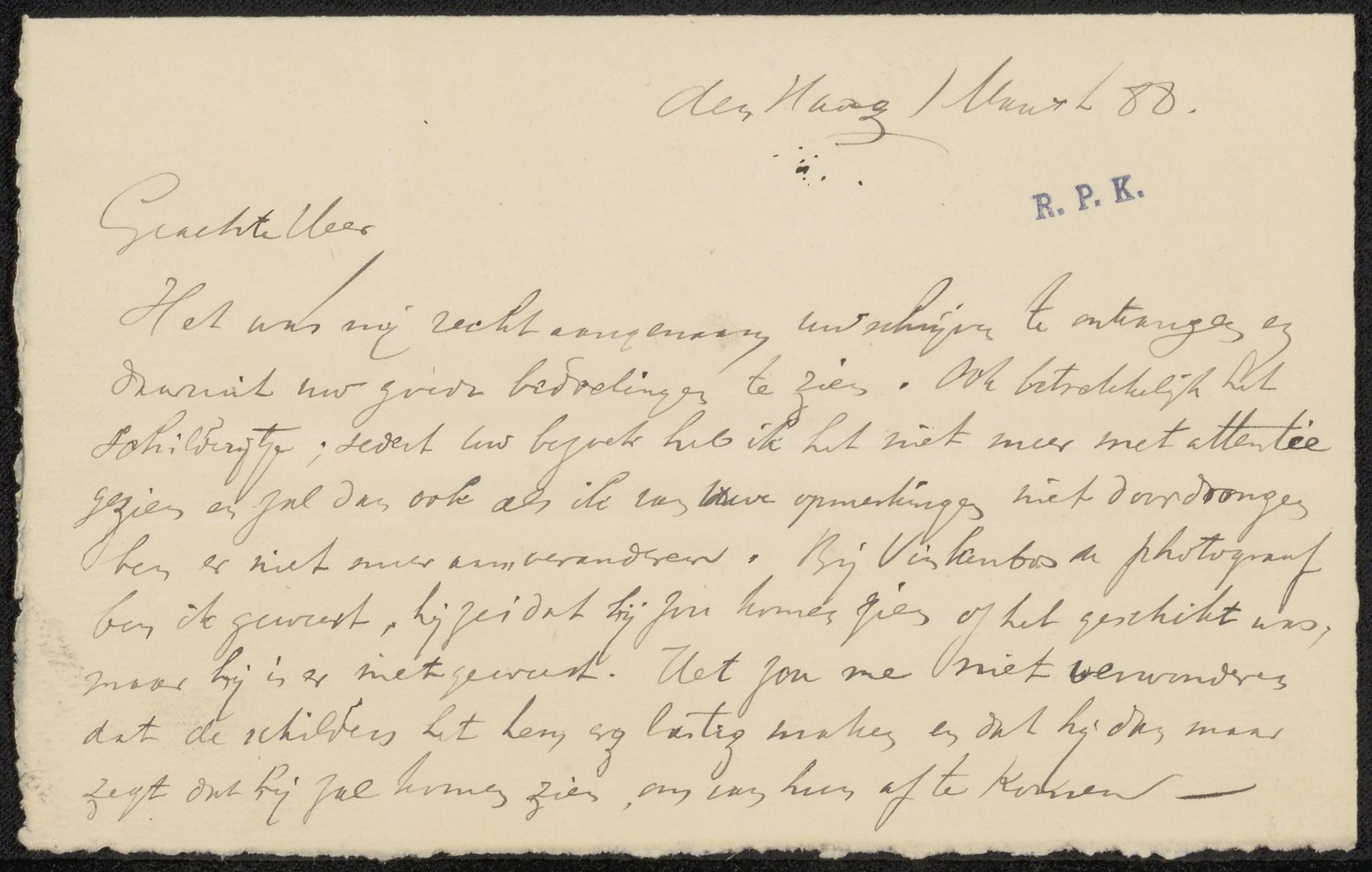 Brief aan Frans Buffa en Zonen by Willem Bastiaan Tholen