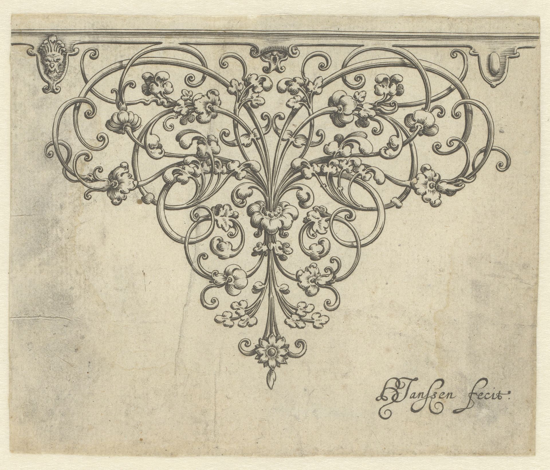 Spits met ranken met bloemen by Hans Janssen