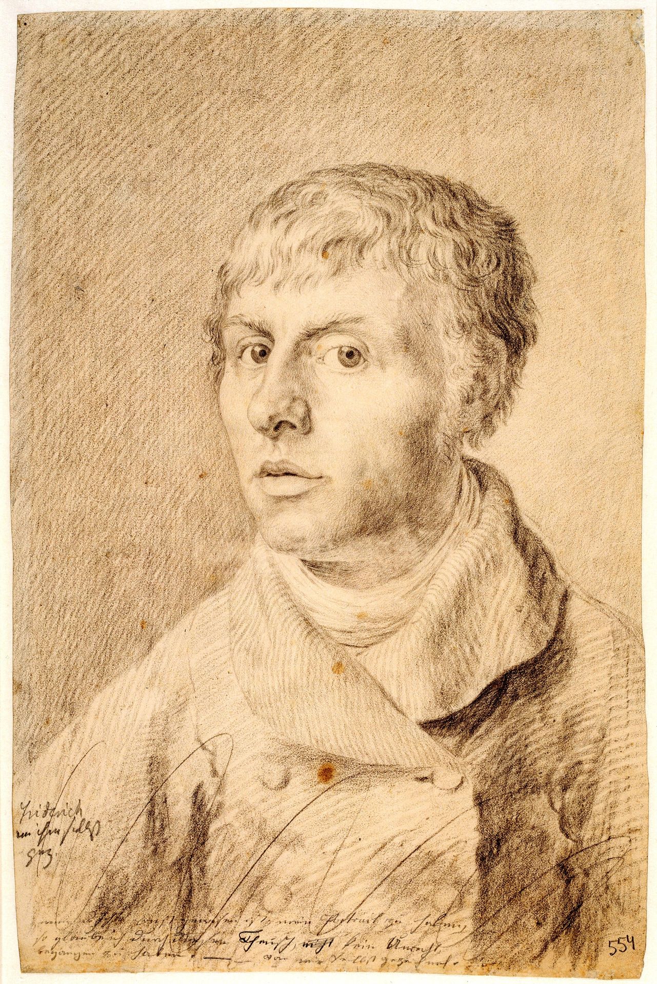 Self-portrait as a young man by Caspar David Friedrich