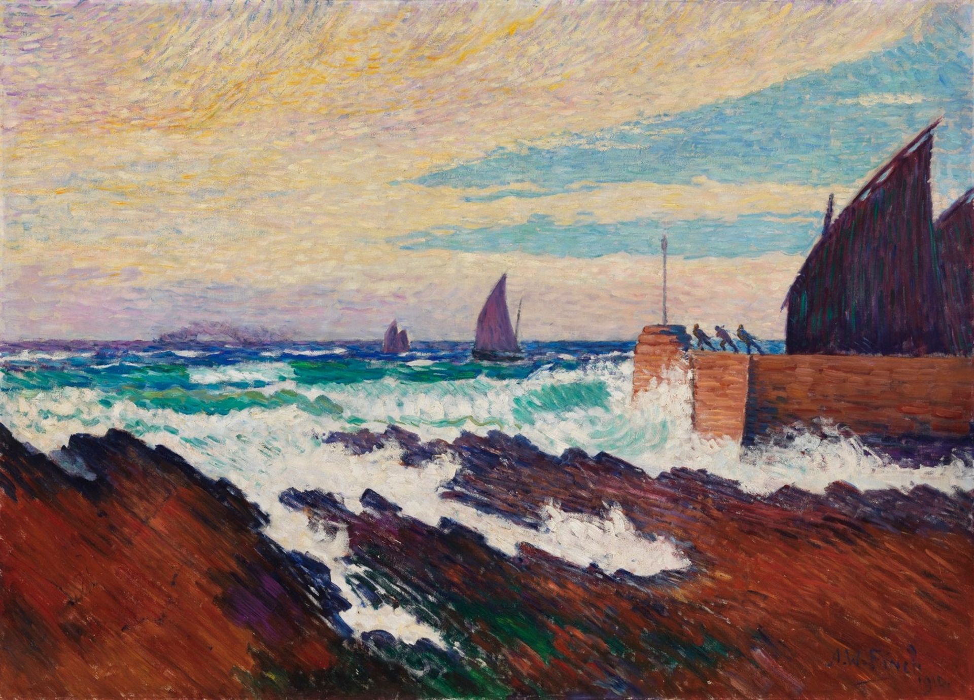 Rosehearty Pier by Alfred William Finch