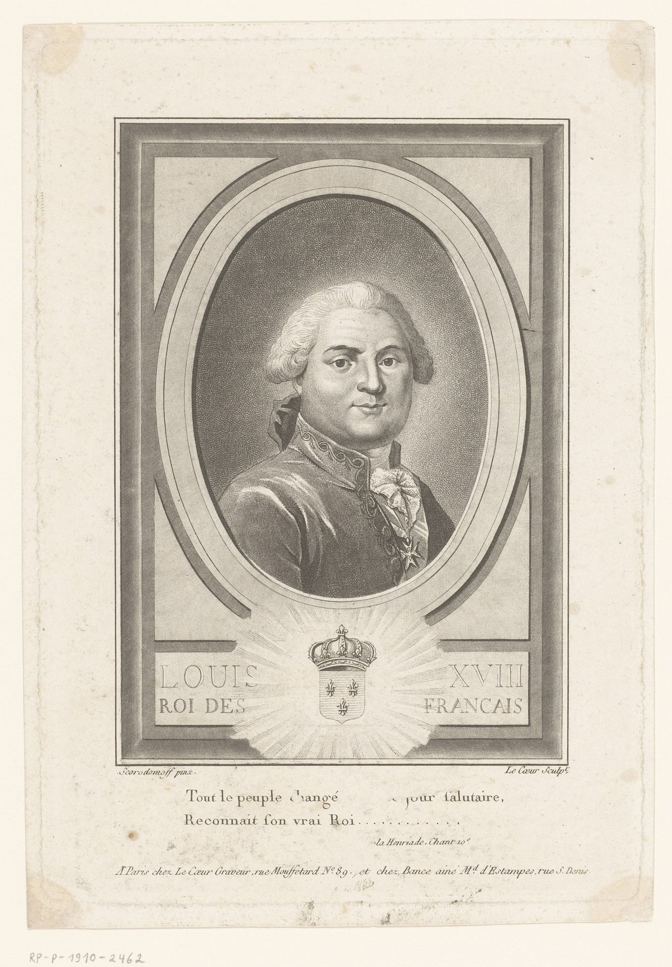 Portret van Lodewijk XVIII van Frankrijk by Louis Lecoeur