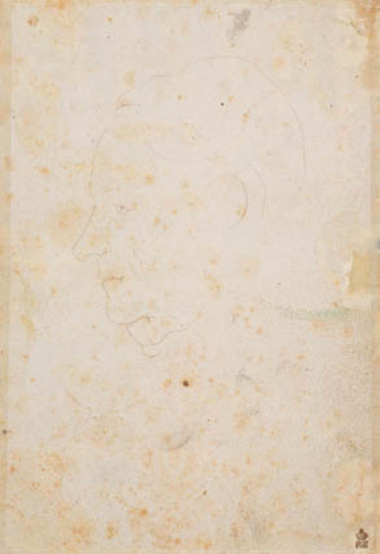 Outline of a man's head in profile by Hans Baldung
