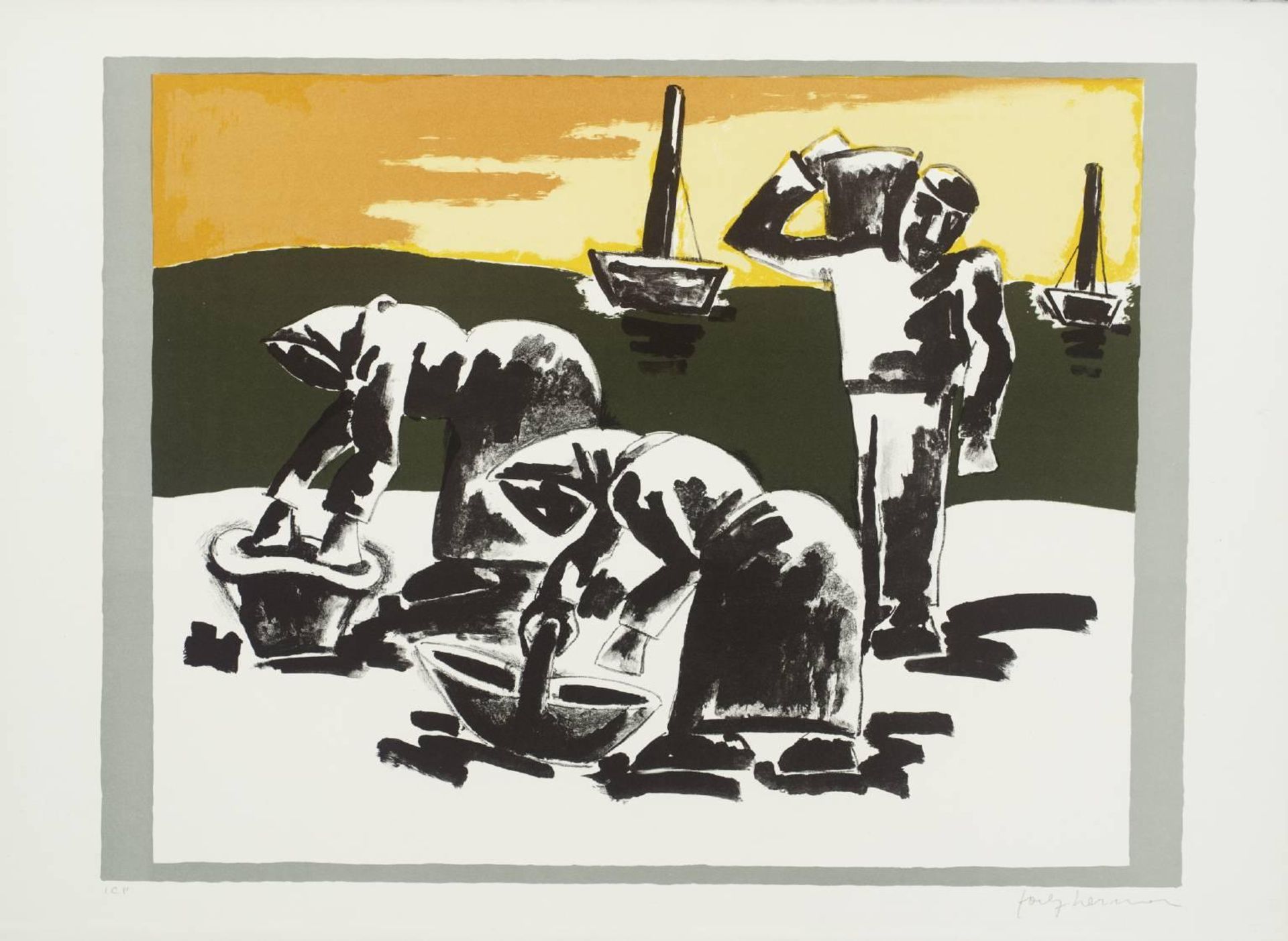 Cockle Gatherers by Josef Herman