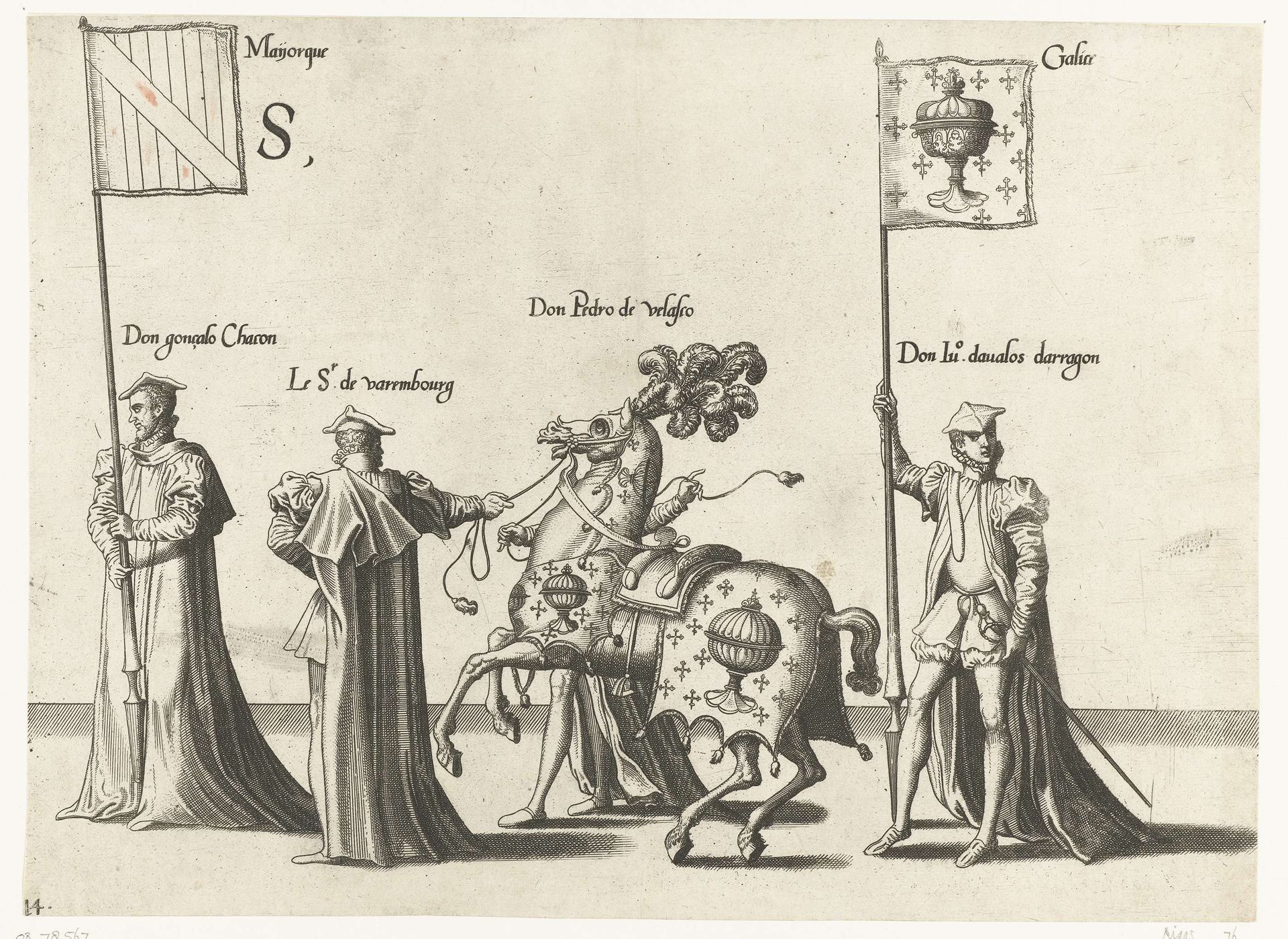 Deel van de optocht, nr. 14 by Joannes van (I) Doetechum