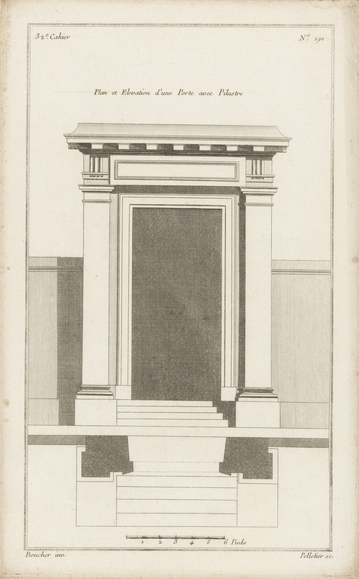 Poort met pilasters en trappartij by Jean Pelletier