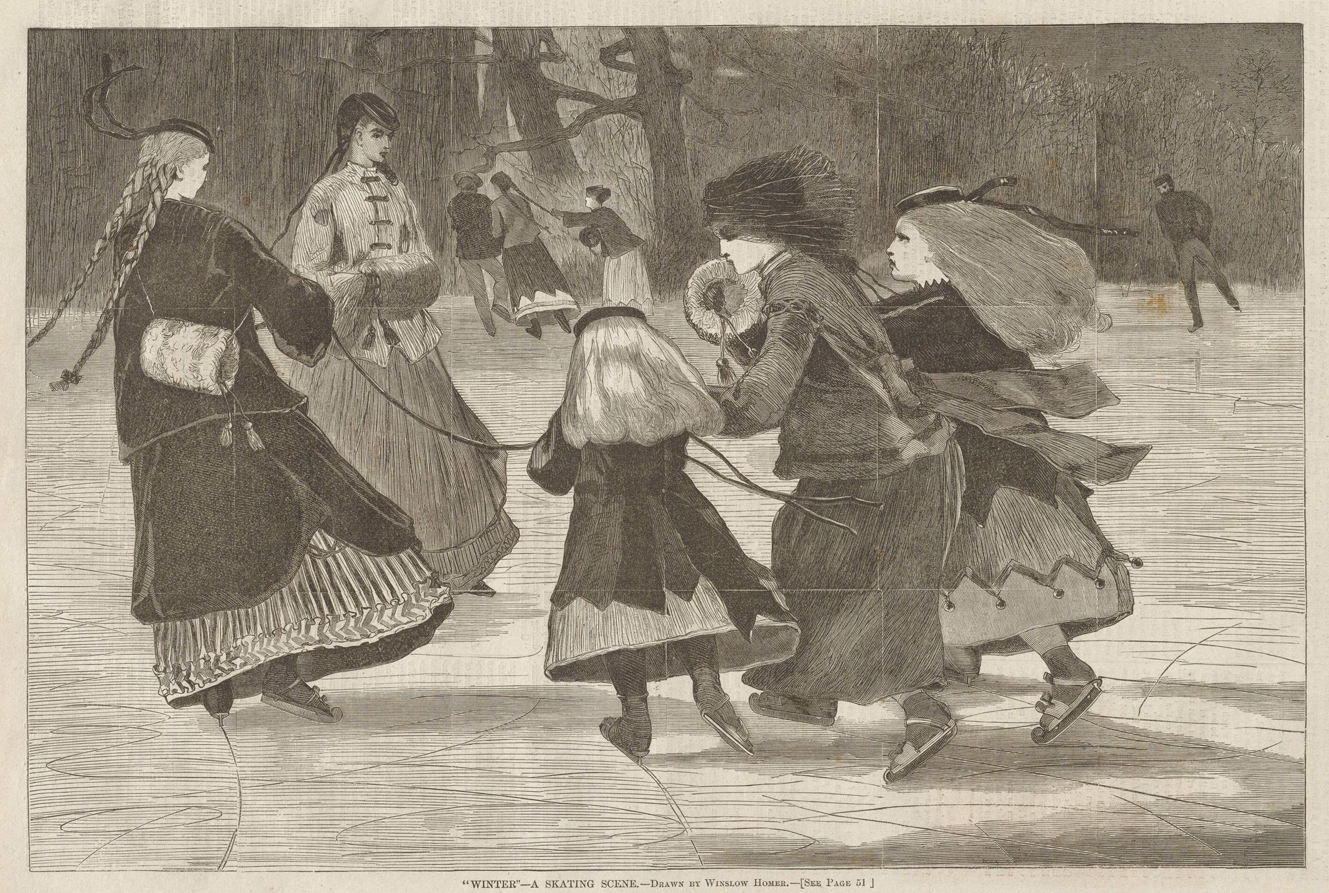 Winter - A Skating Scene by Winslow Homer