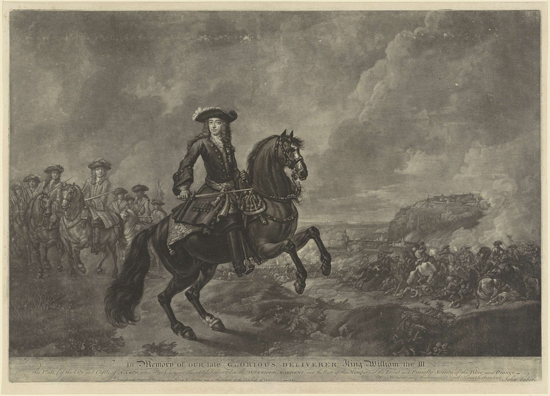 Ruiterportret van Willem III, prins van Oranje by John (II) Faber