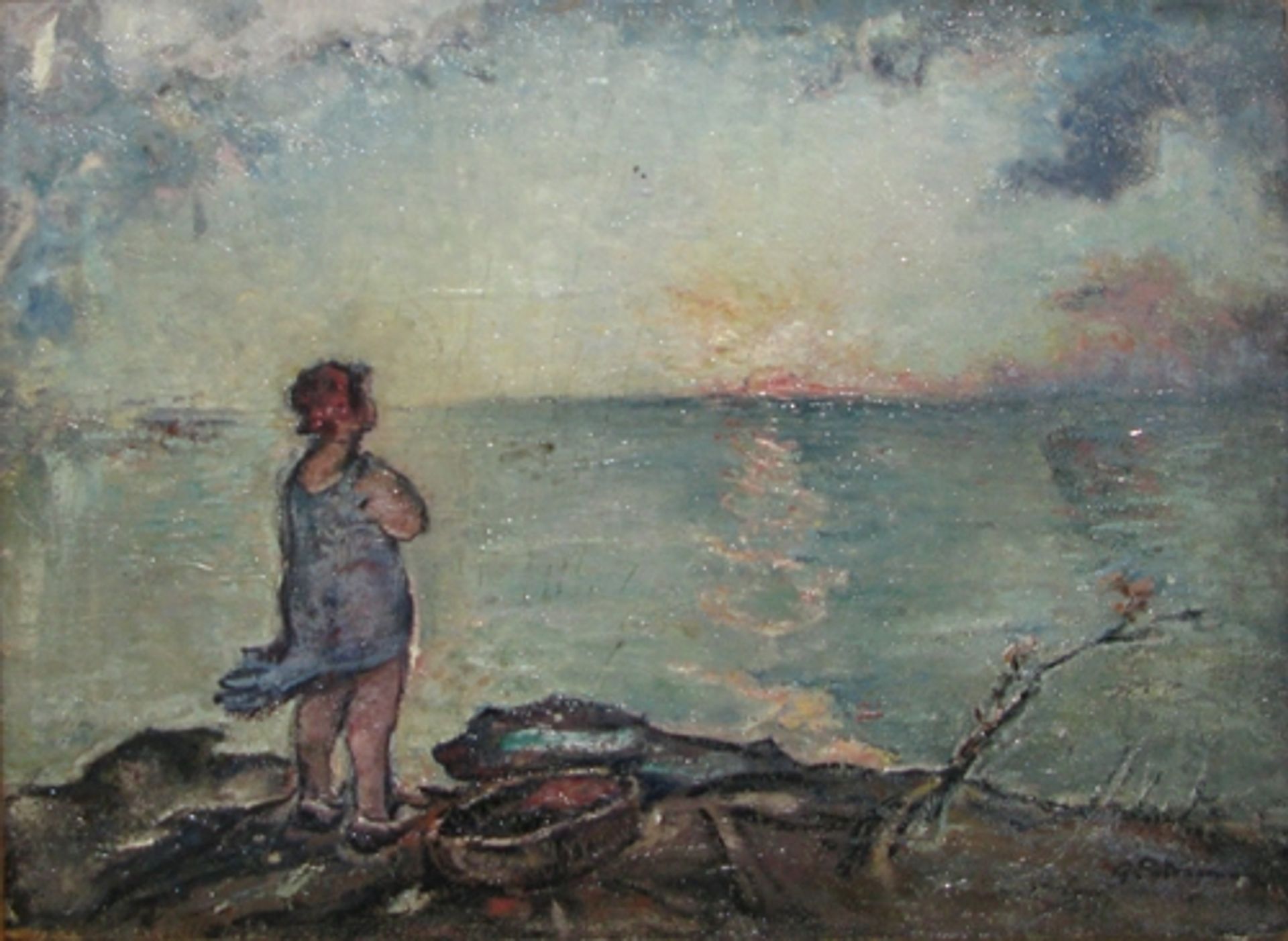 Girl on the Seashore by Gheorghe Petrascu