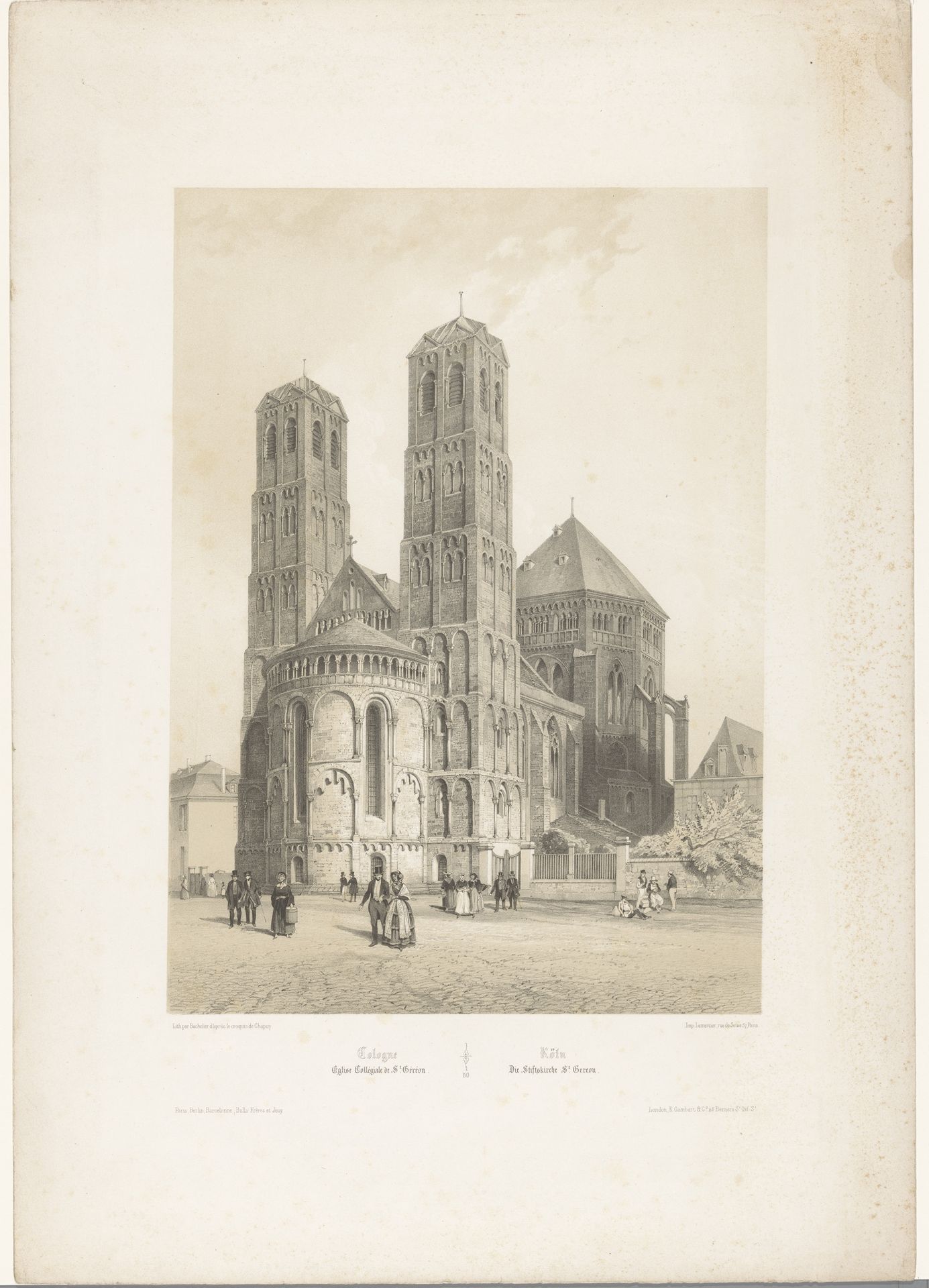 Zicht op de Sint-Gereonskerk in Keulen by Charles-Claude Bachelier