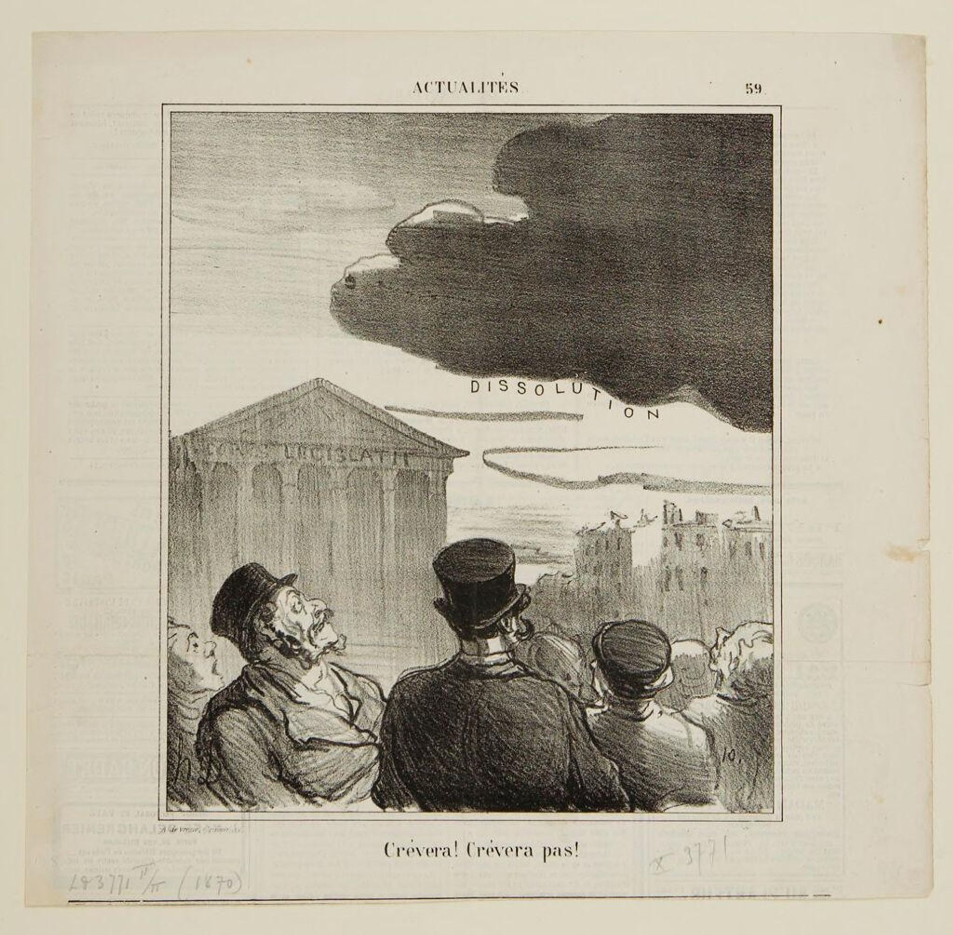 Will It Burst! Won't It Burst! by Honoré Daumier