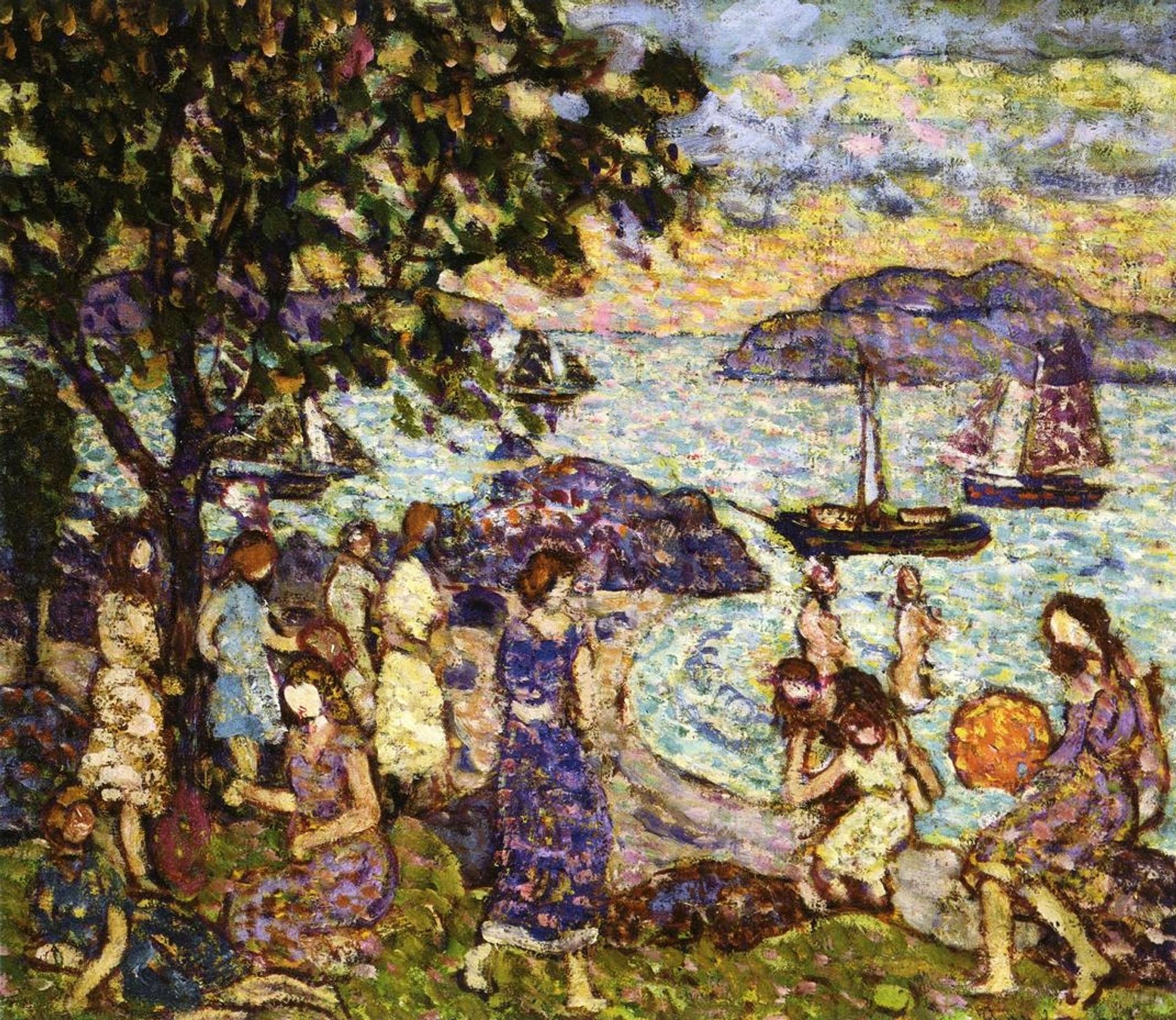 Crepuscule (also known as Along the Shore or Beach) by Maurice Prendergast