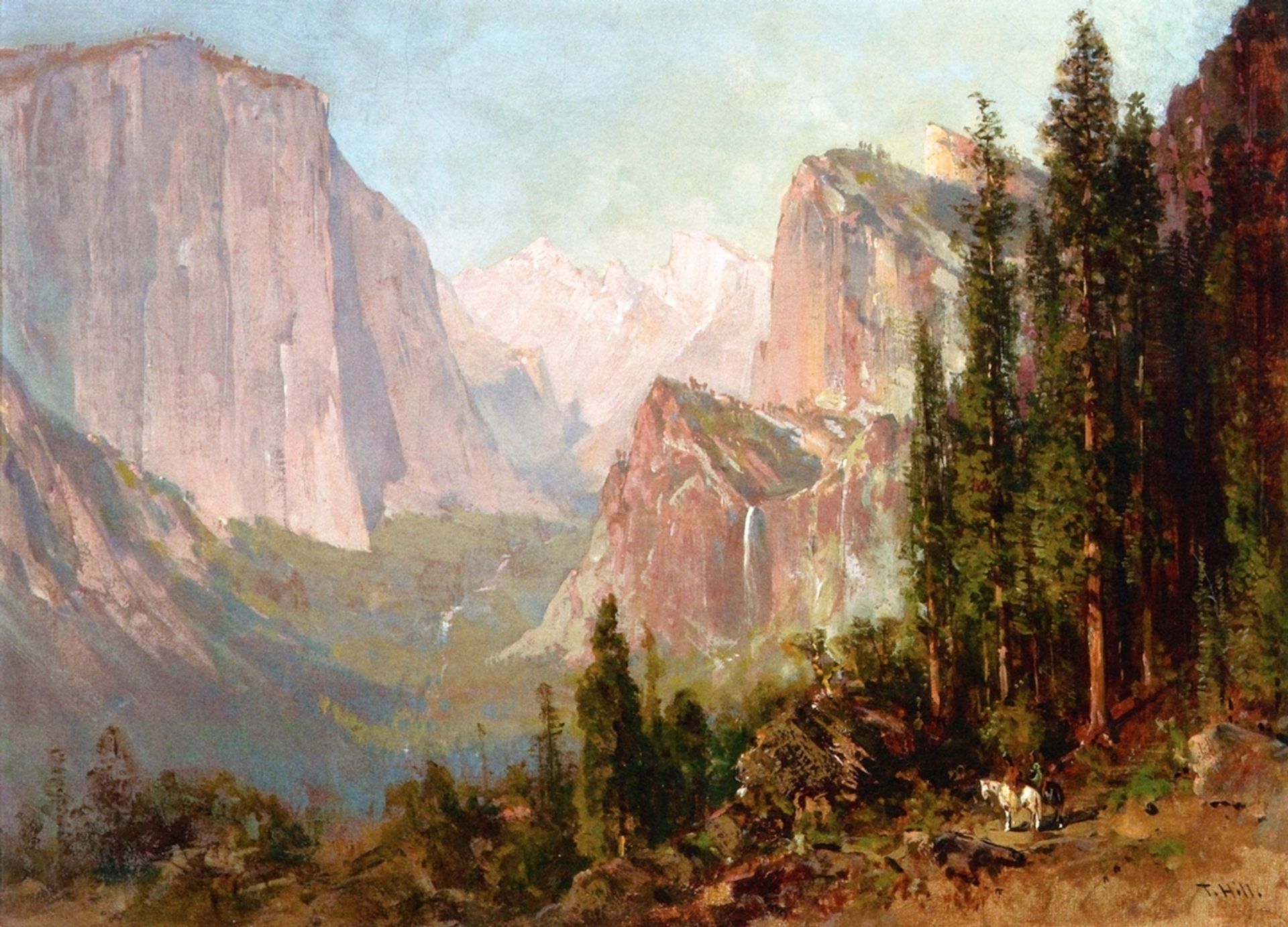 Scene of Yosemite. Bridalveil Fall by Thomas Hill