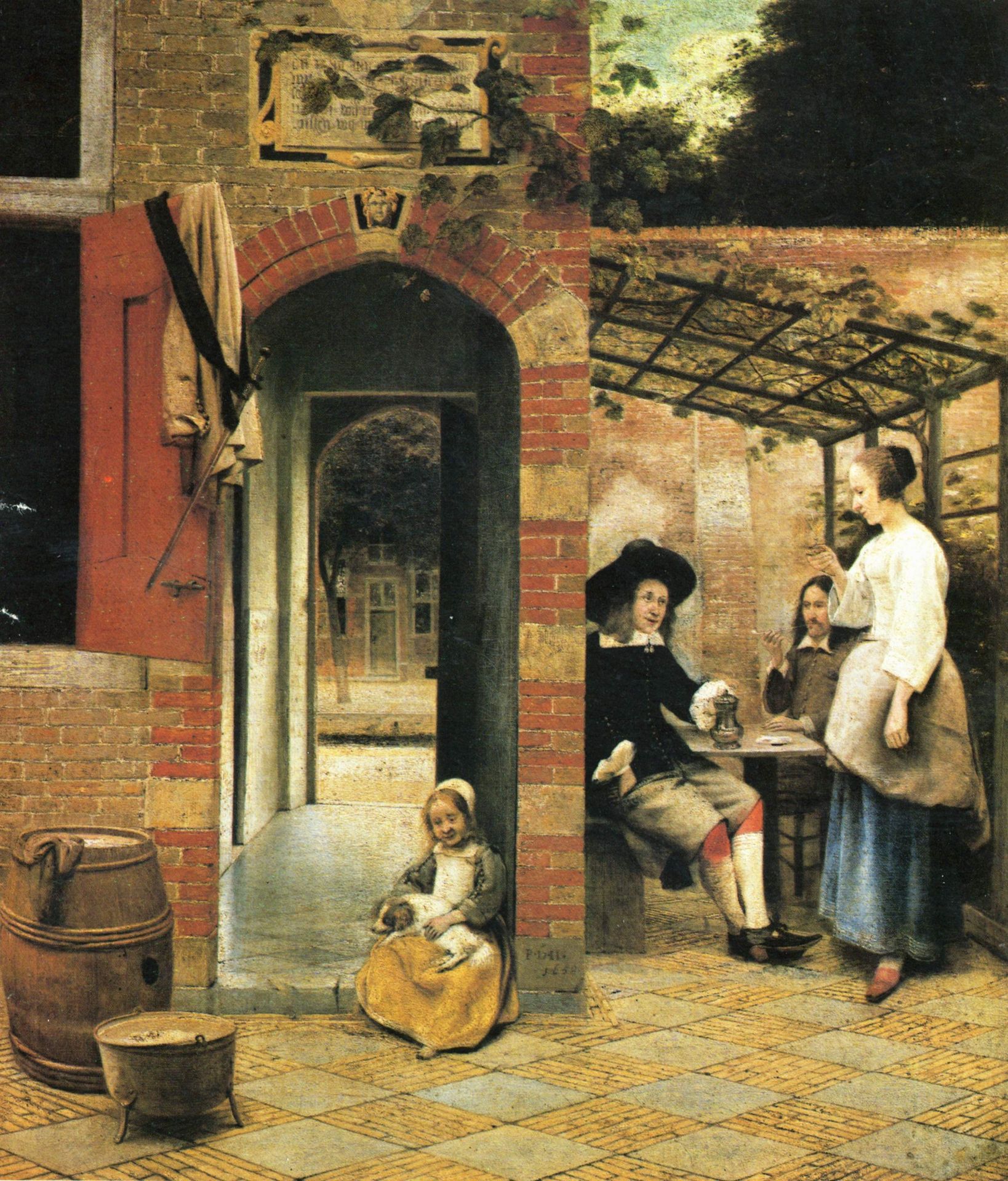 The Courtyard of a House in Delft by Pieter de Hooch