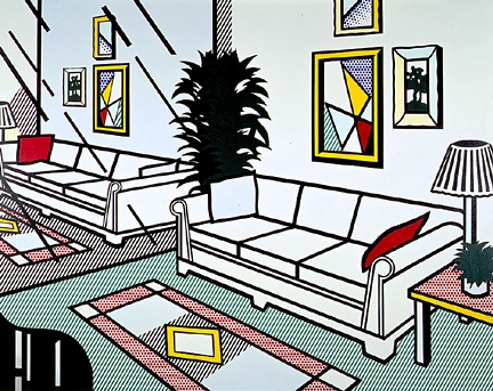 Interior with mirrored wall by Roy Lichtenstein