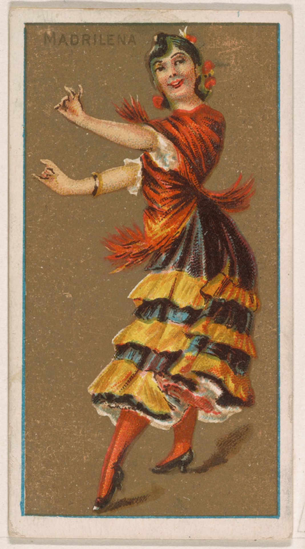 Madrilena, from National Dances (N225, Type 1) issued by Kinney Bros. by Kinney Brothers Tobacco Company