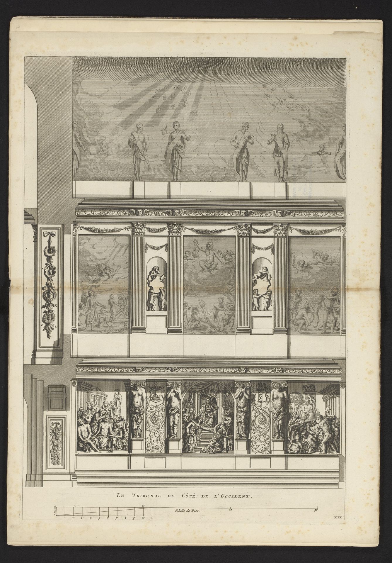 Westelijke muur van de Vierschaar in het Stadhuis op de Dam by Dancker Danckerts