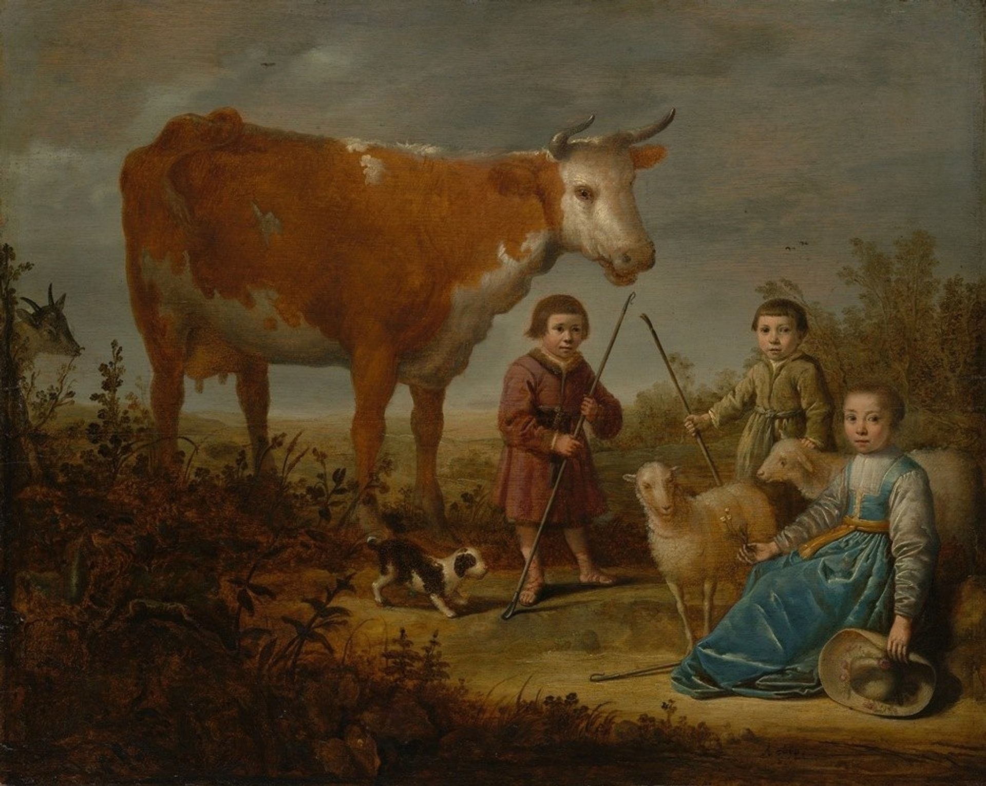Children and a Cow by Aelbert Cuyp