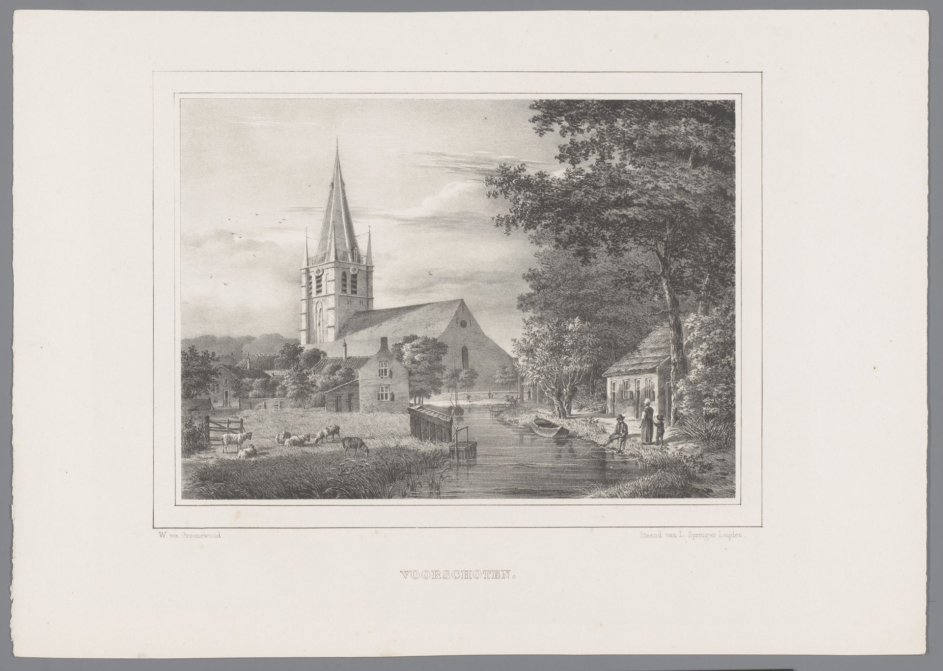 Dorpskerk van Voorschoten by Wilhelmus van Groenewoud