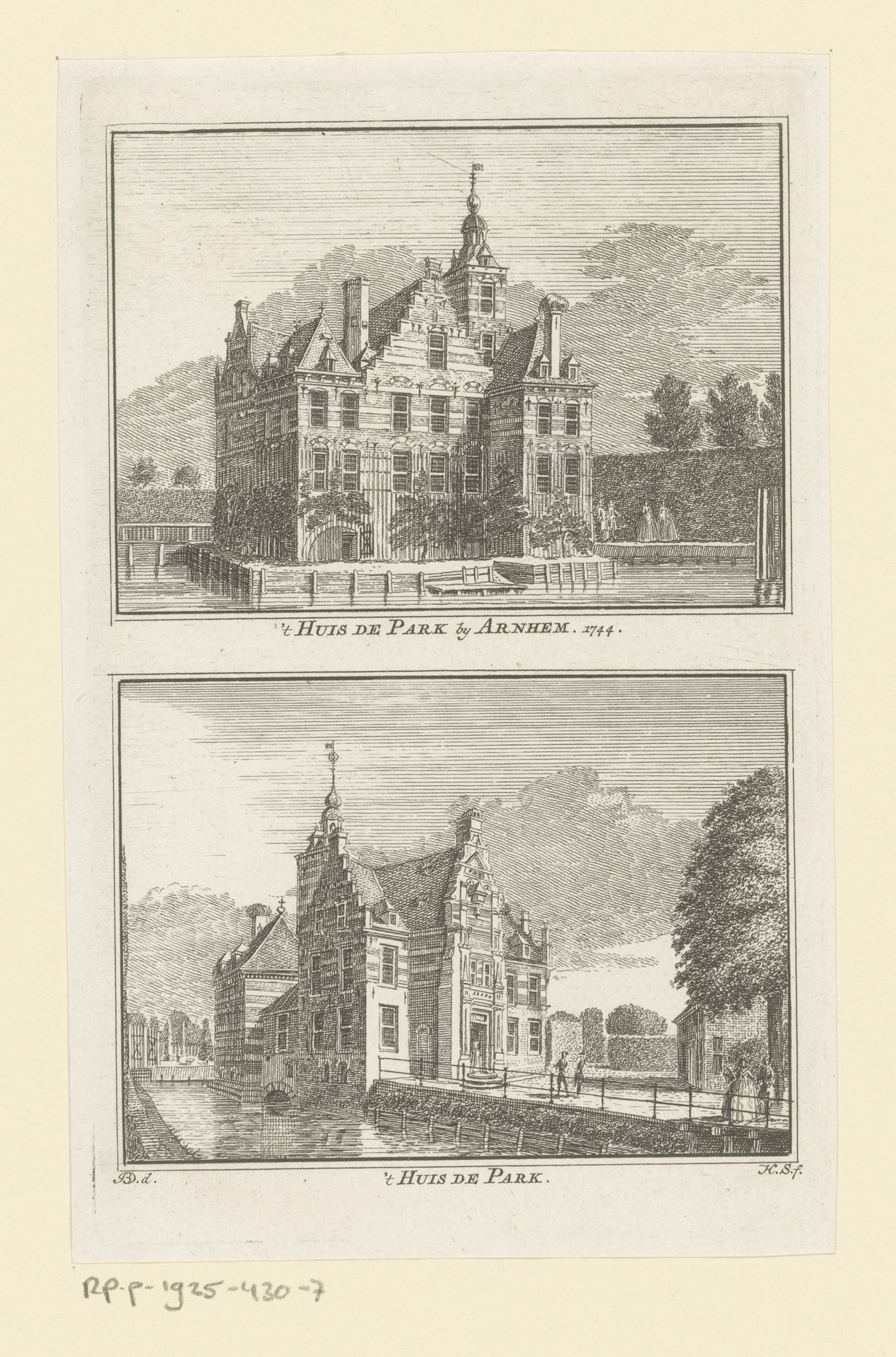 Gezichten op Huis het Park te Arnhem, 1744 by Hendrik Spilman
