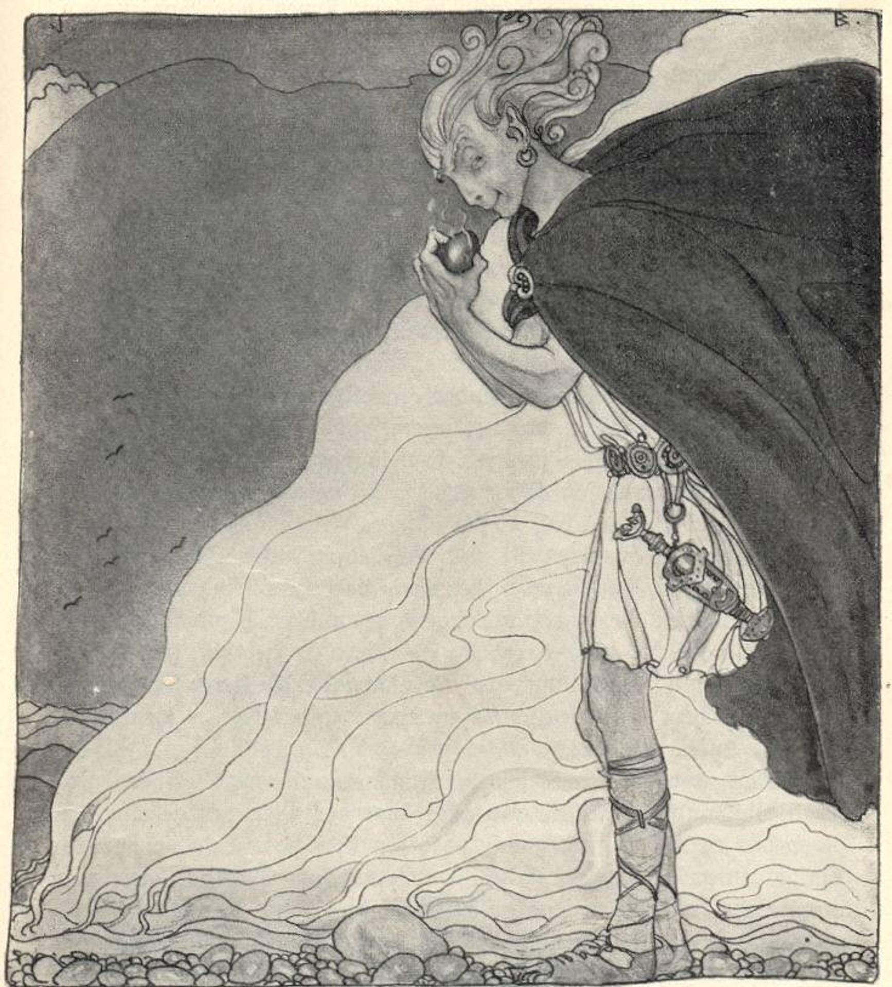 Loki finds Gullveig's Heart by John Bauer