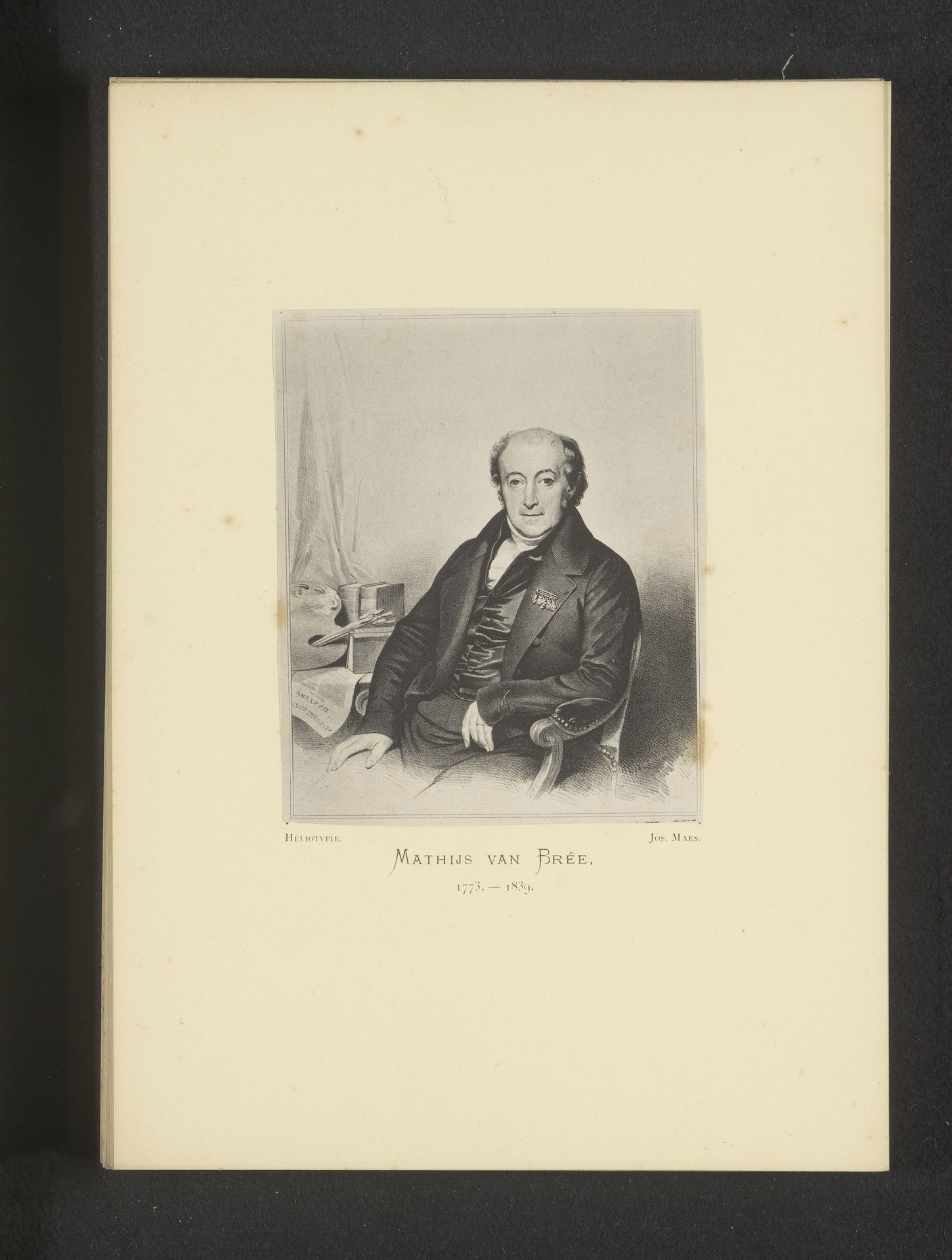 Reproductie van een gravure van een portret van Mattheus Ignatius van Bree by Joseph Maes
