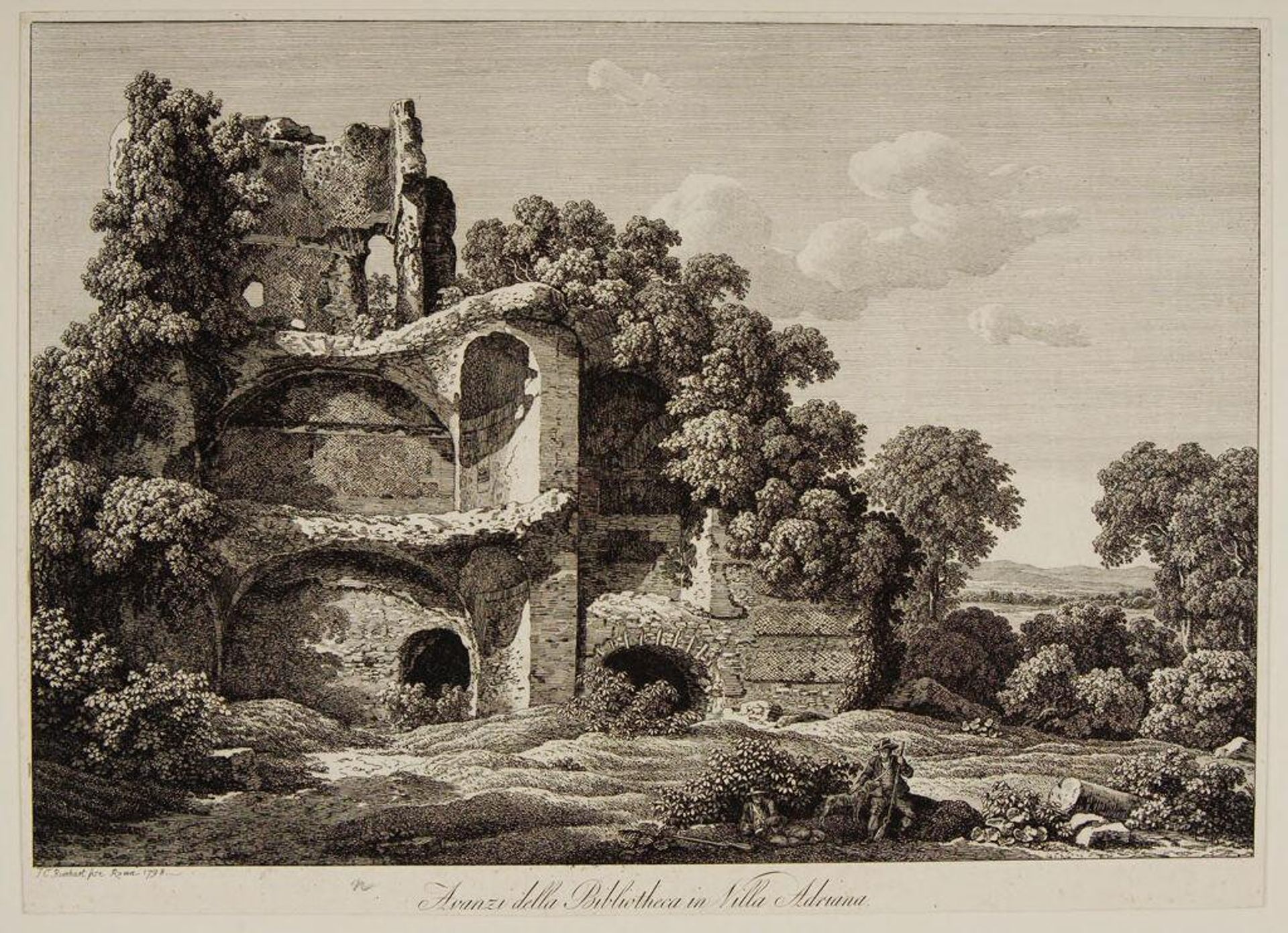 Avanzi della bibliotheca in villa Adriana by Johann Christian Reinhart