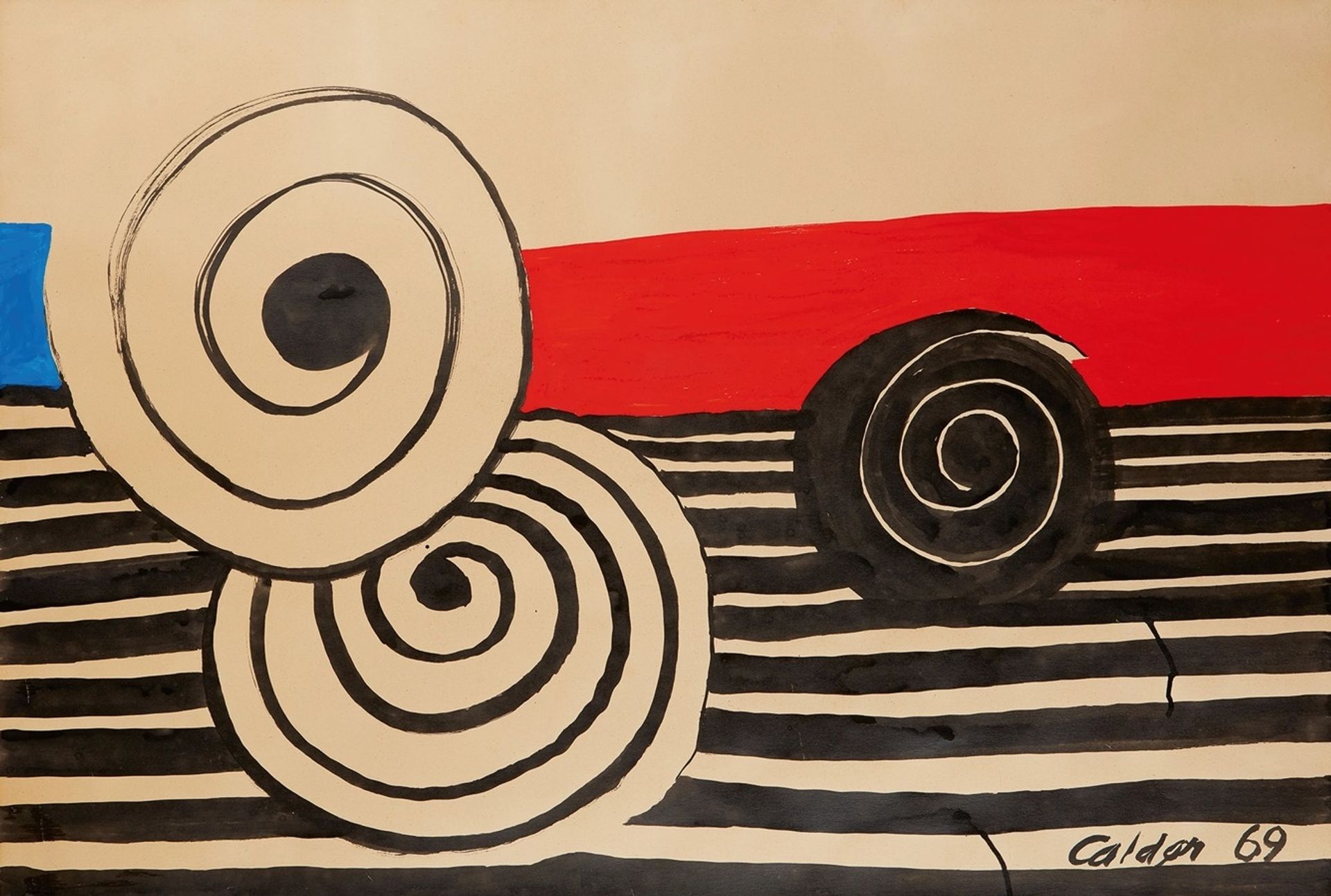 Spirals, Two White One Black by Alexander Calder