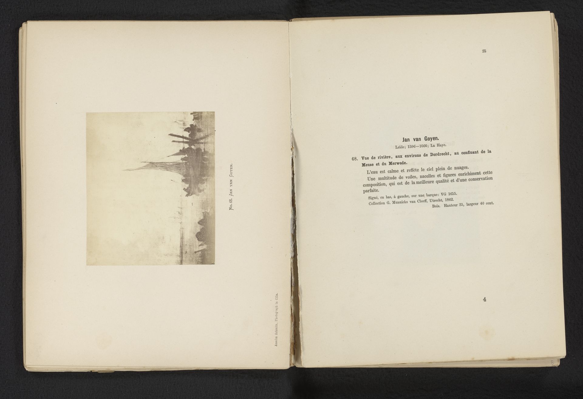 Fotoreproductie van een schilderij van een rivierlandschap nabij Dordrecht by Anselm Schmitz