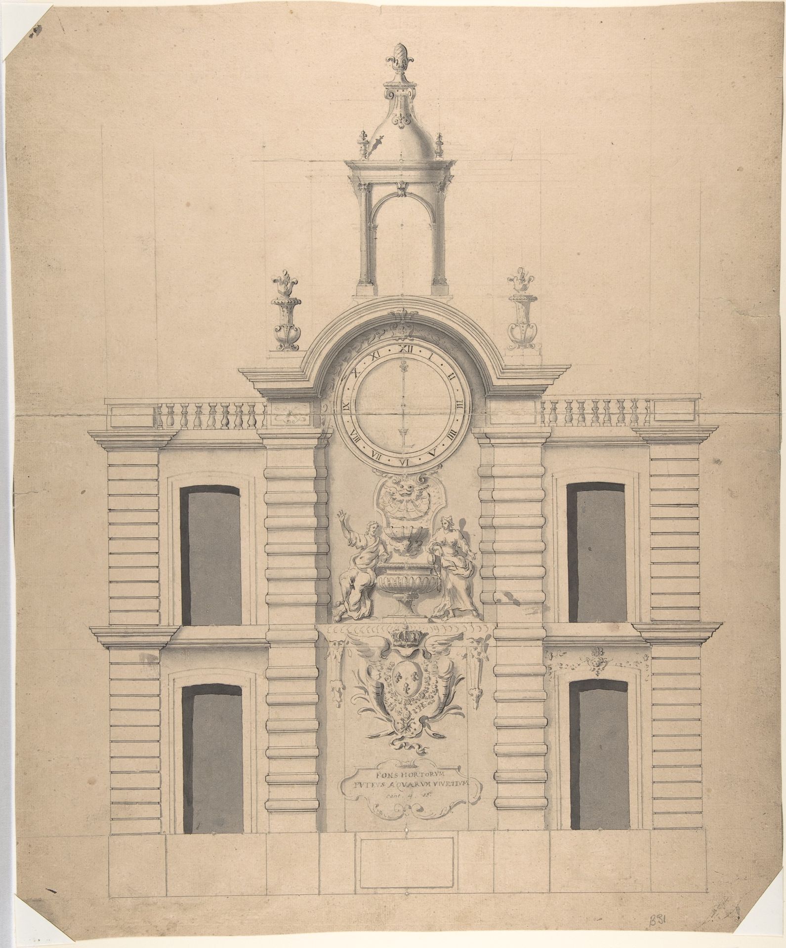 Elevation of the Pompe de la Samaritaine, Paris by Robert de Cotte