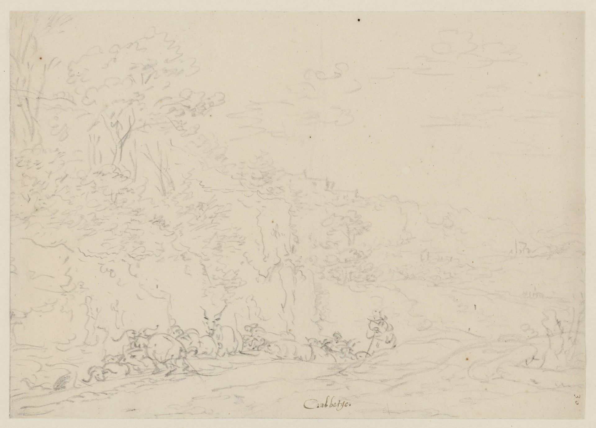 Heuvellandschap met vee en herder by Leonaert Bramer