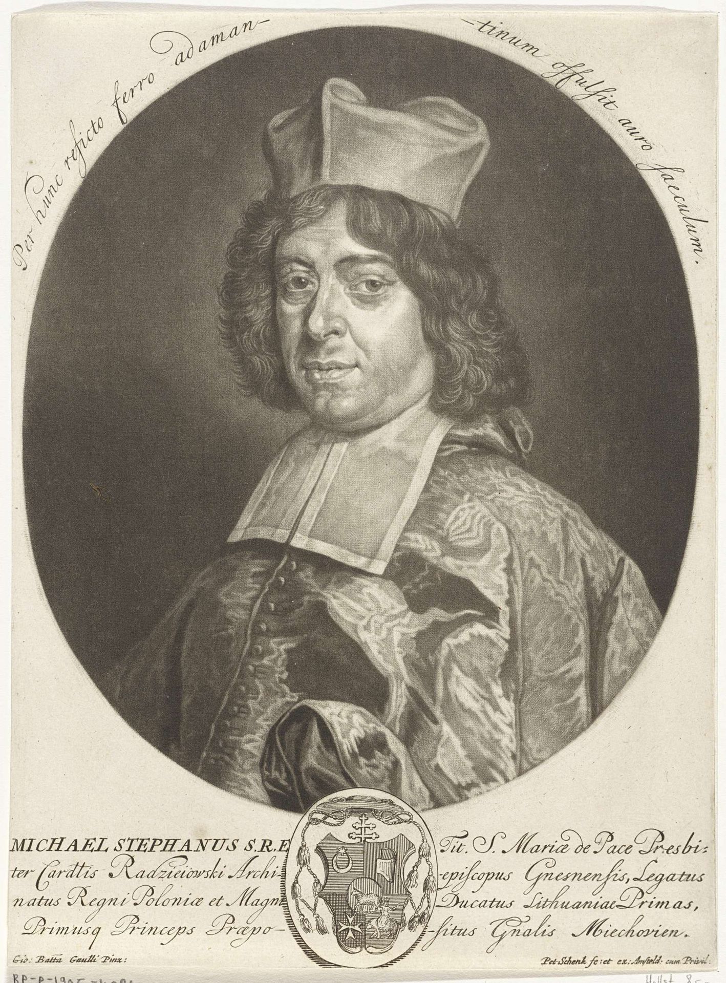Portret van Michael Stephan Radziejowski, primaat van Polen by Pieter Schenk