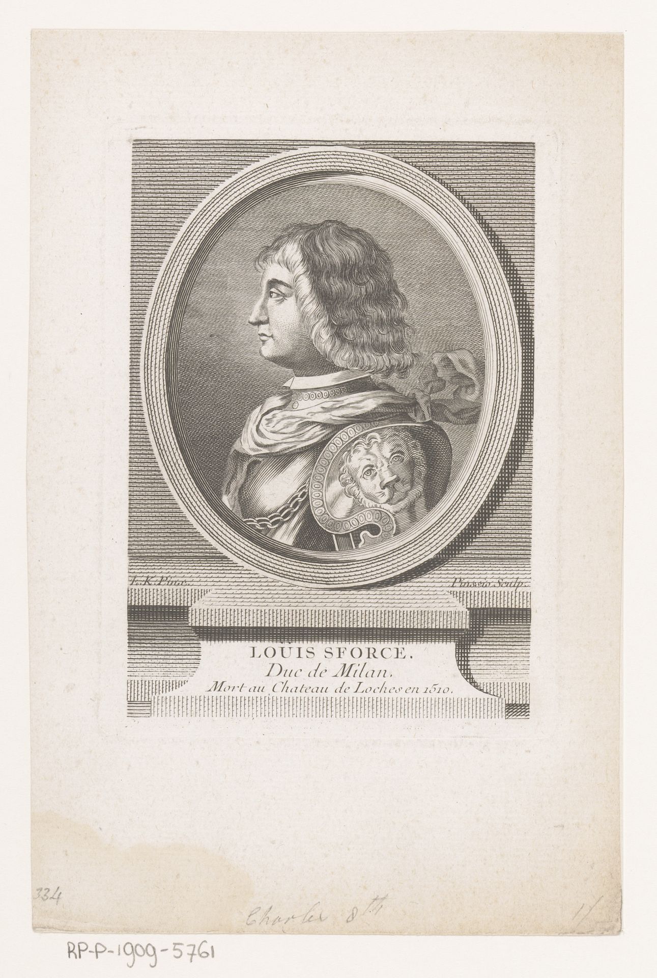 Portret van Ludovico Sforza by Sébastien Pinssio