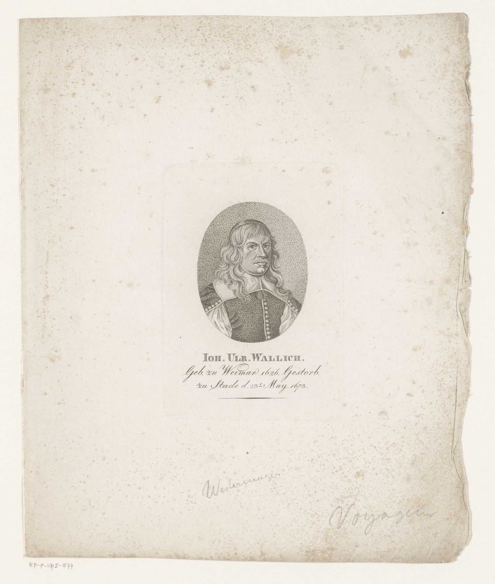 Portret van Johann Ulrich Wallich by Konrad Westermayr