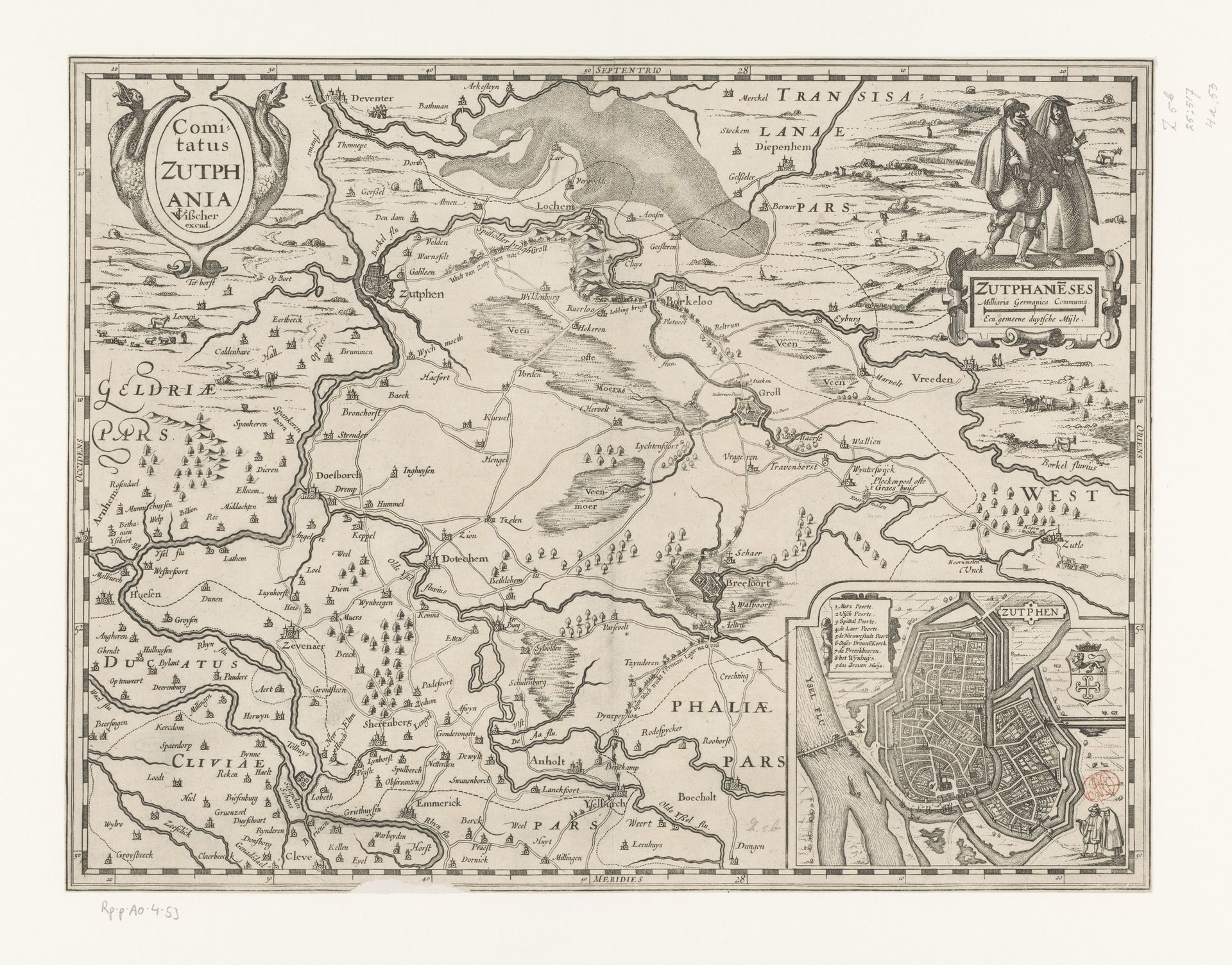 Kaart van het graafschap Zutphen by Anonymous