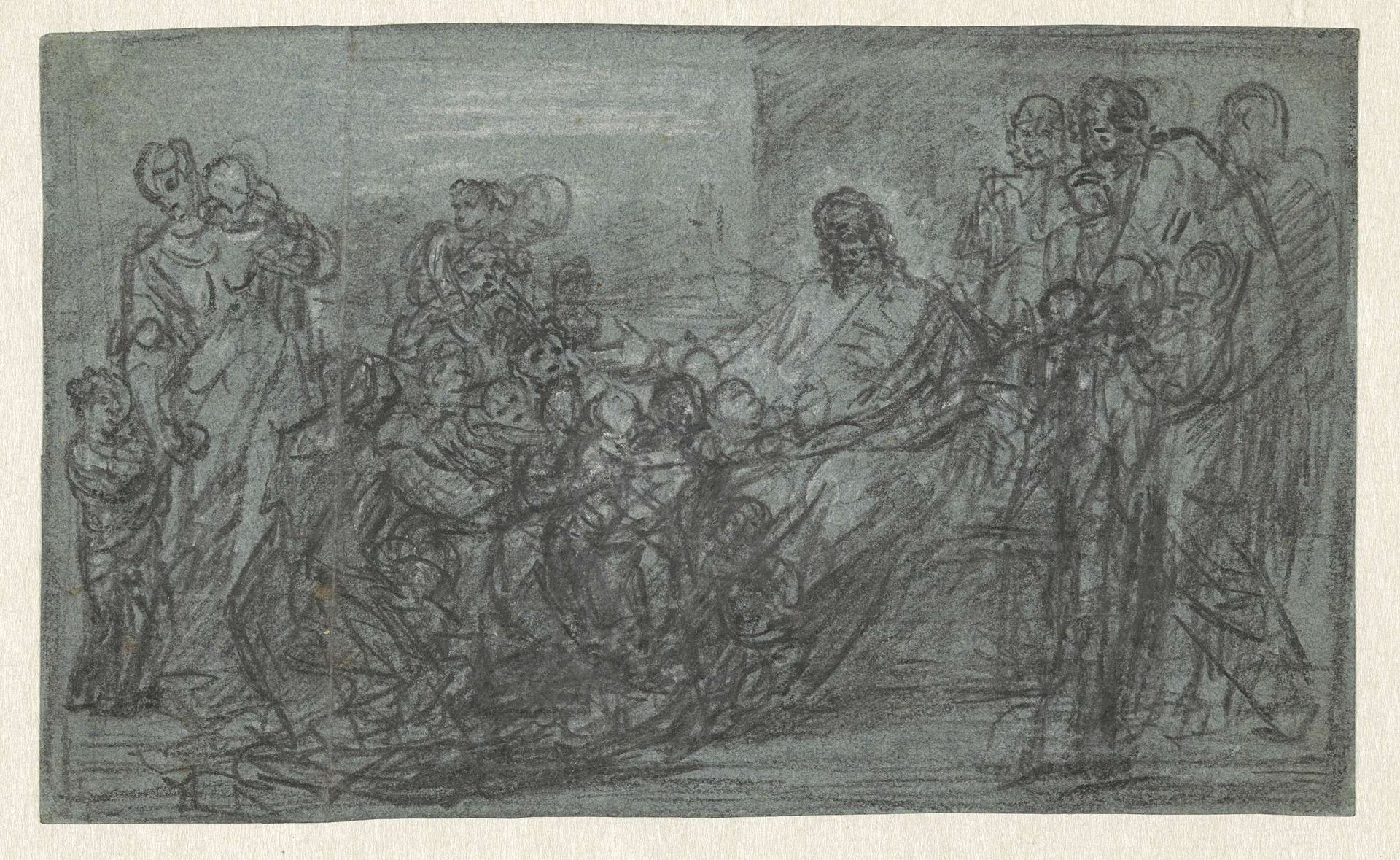 Christus zegent de kinderen by Benjamin West