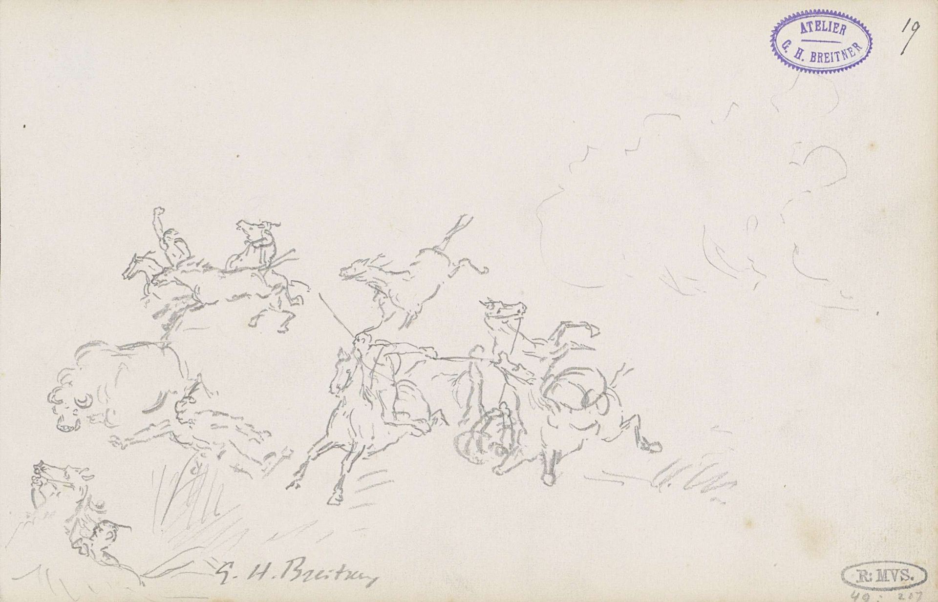 Buffeljacht by George Hendrik Breitner