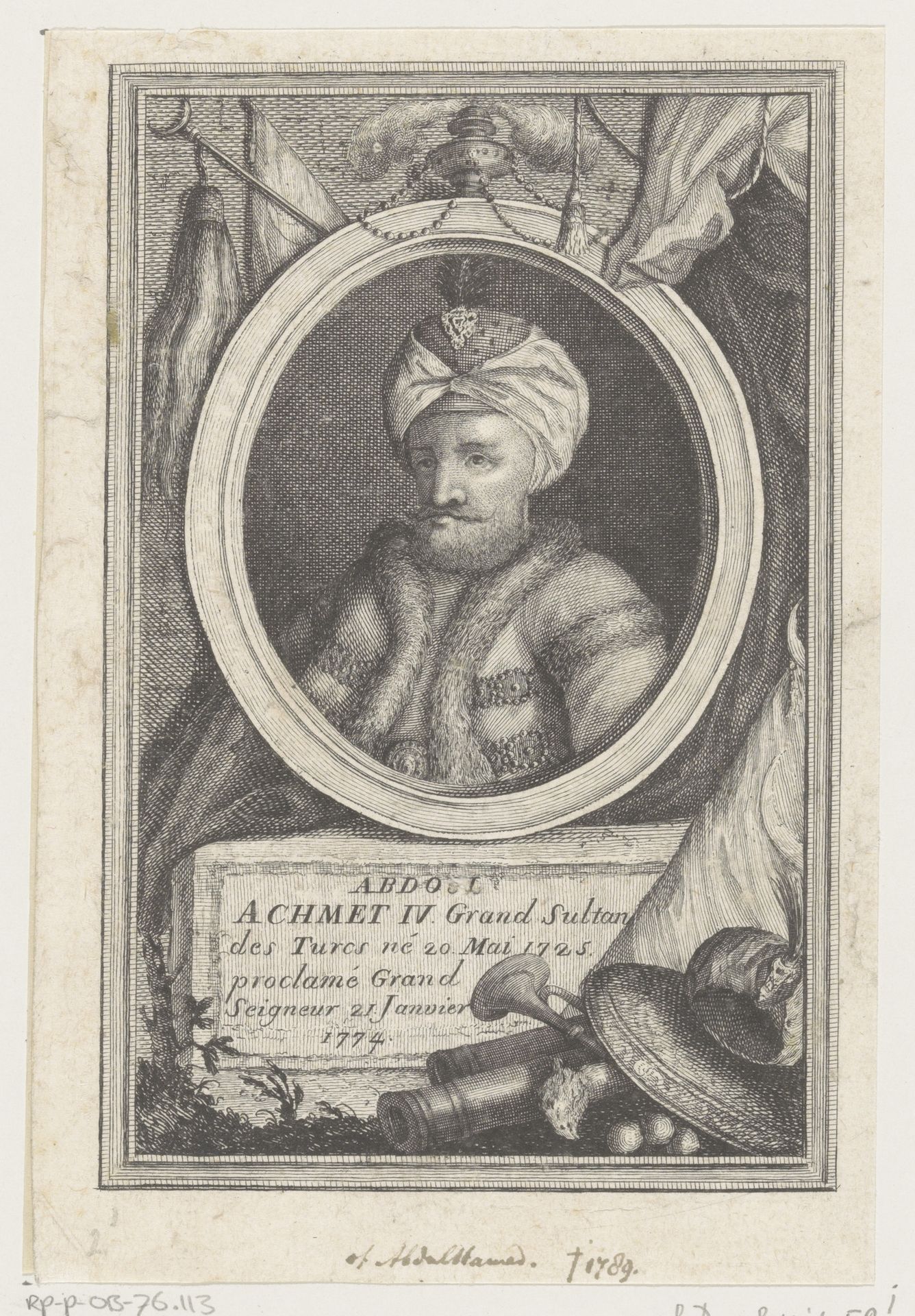 Portret van Abdülhamid I, sultan van het Ottomaanse Rijk by Anonymous